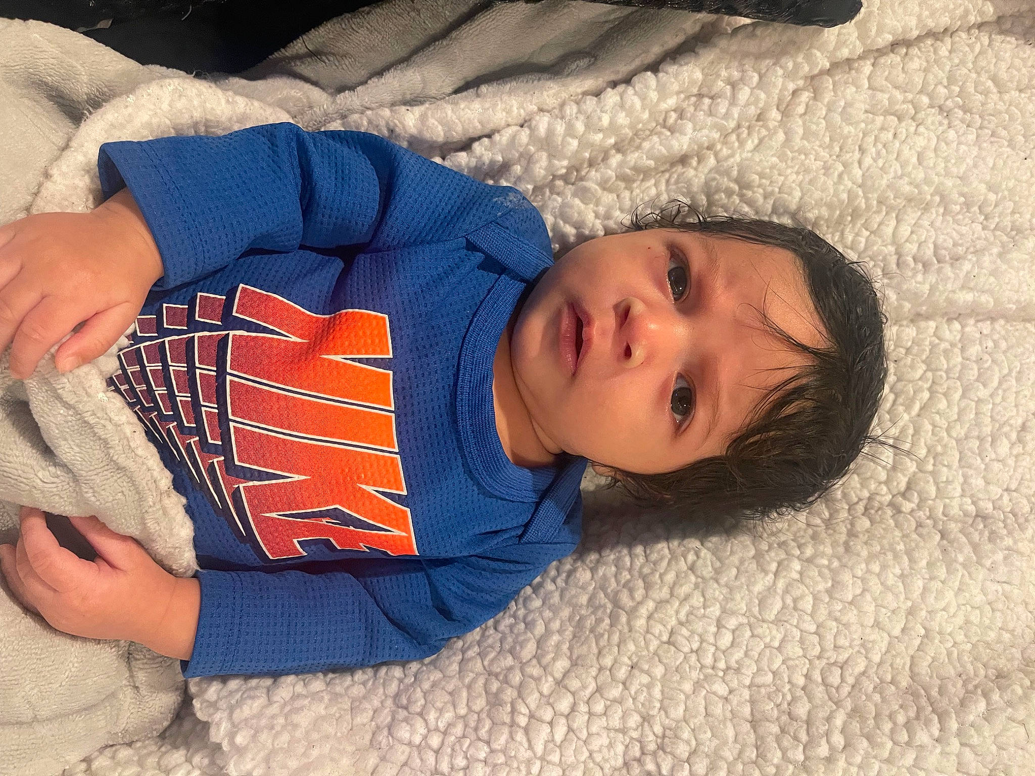 Marquez Antonio West joined the competition — help win amazing prizes! baby, baby_toddler_clothing, bedtime, carmine, cheek, child, comfort, elbow, electric_blue, flooring, human_body, linens, nose, pattern, person, sitting, sleeve, toddler, tree, wood