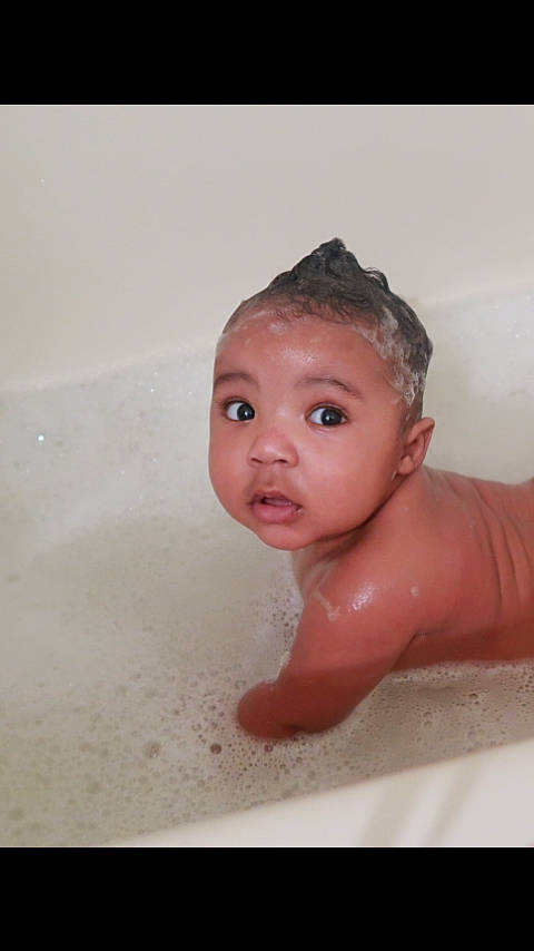 Prince joined the competition — help win amazing prizes! baby, baby_bathing, bathing, bathtub, cheek, child, eye, face, foam, forehead, head, mouth, nose, person, skin, toddler
