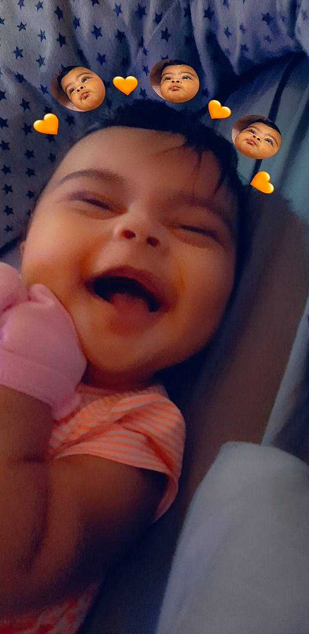 Aleyna is registered to the contest to win money with this photo: baby, bedtime, cheek, child, face, facial_expression, fun, happy, laugh, lip, mouth, nose, person, skin, smile, toddler