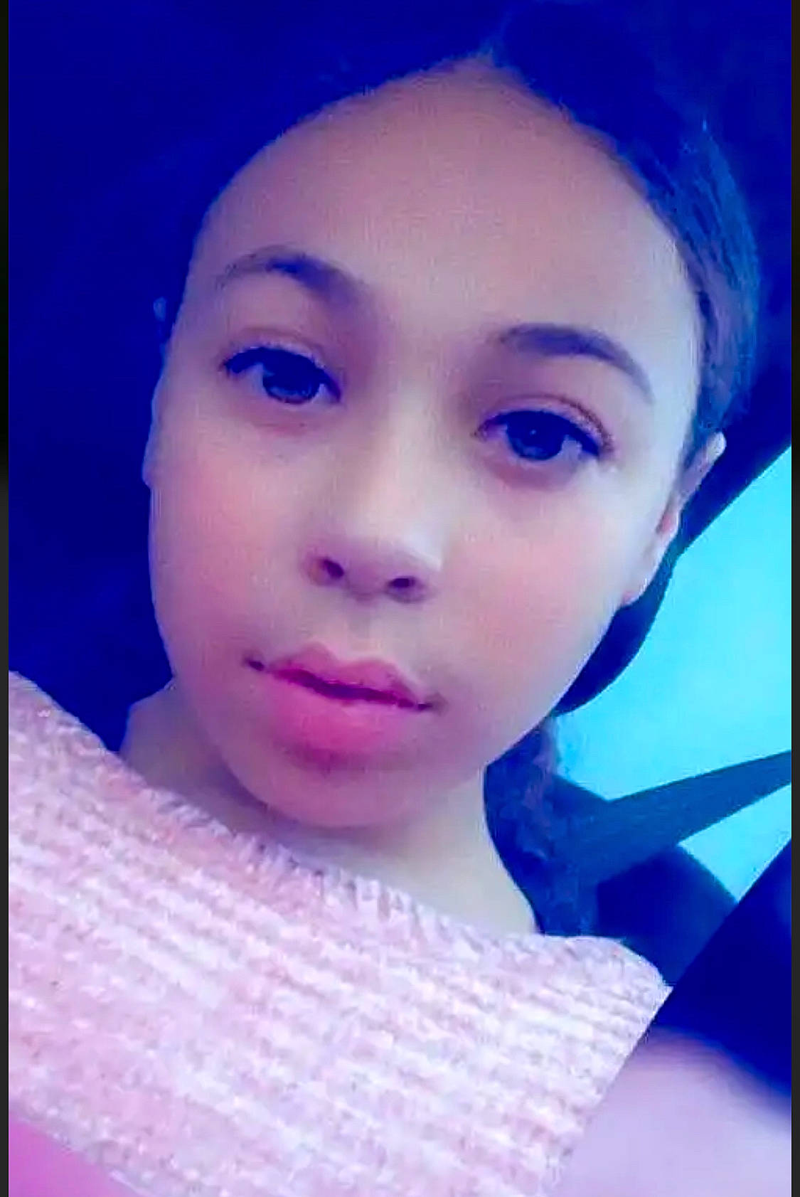 Kyana Roberts joined the competition — help win amazing prizes! beauty, blue, cheek, child, chin, cool, electric_blue, eye, eyebrow, eyelash, flash_photography, iris, jaw, lip, magenta, no_expression, nose, person, purple, tints_and_shades