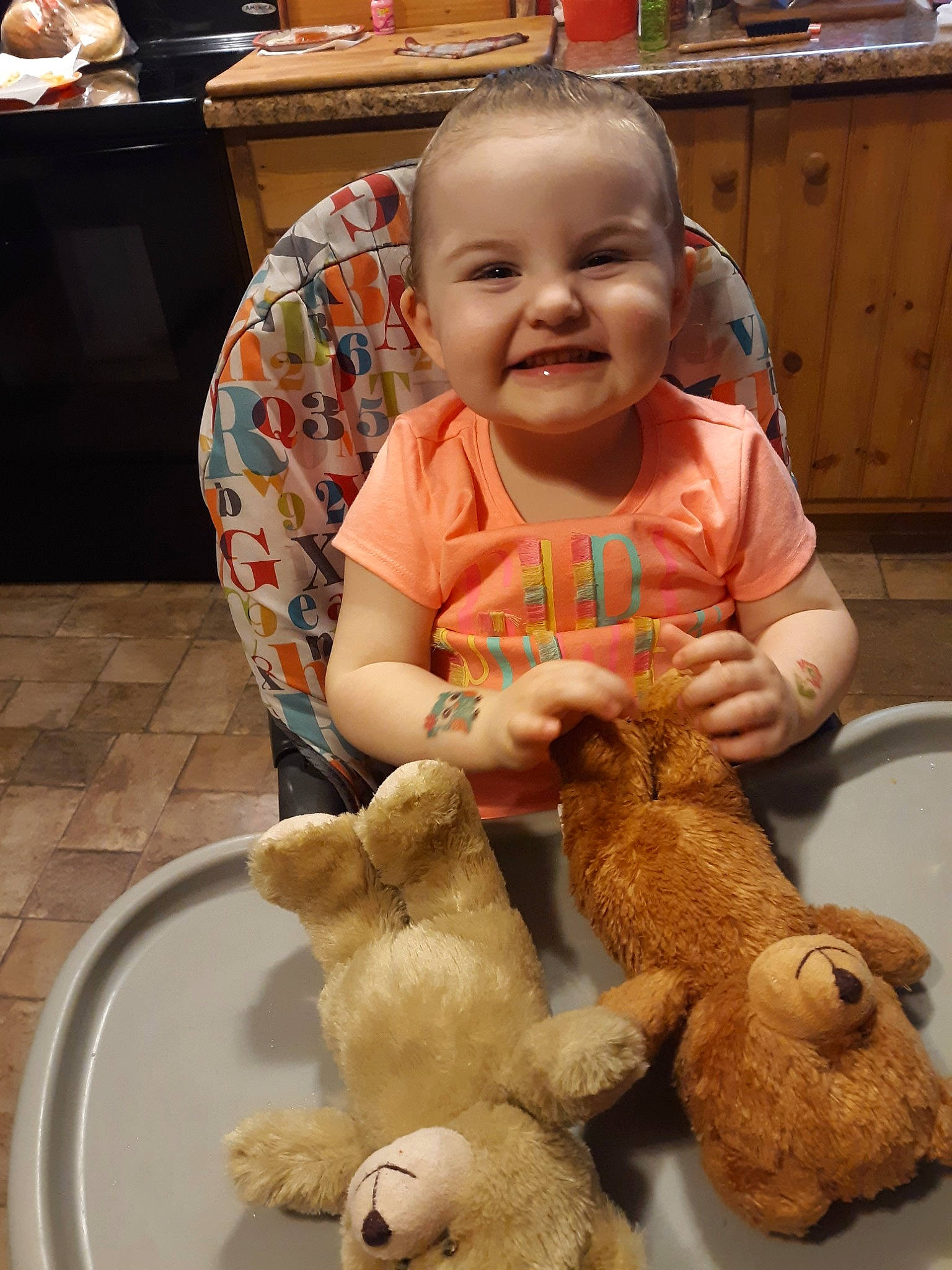 Natalie is registered to the contest to win money with this photo: baby, child, joy, person, plush, stuffed_toy, teddy_bear, toddler, toy