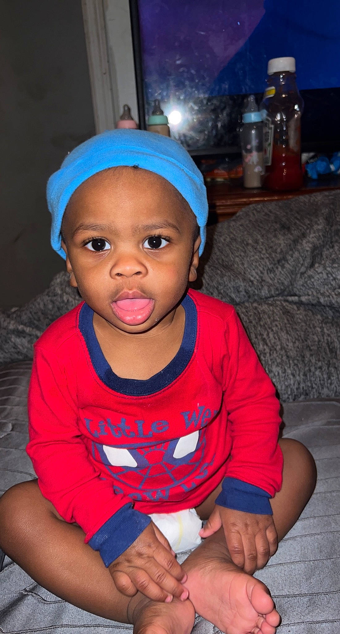 Khofi joined the competition — help win amazing prizes! arm, baby_toddler_clothing, blue, cap, cheek, child, chin, clothing, electric_blue, finger, flash_photography, fun, hand, happy, nose, people, person, pink, red, skin