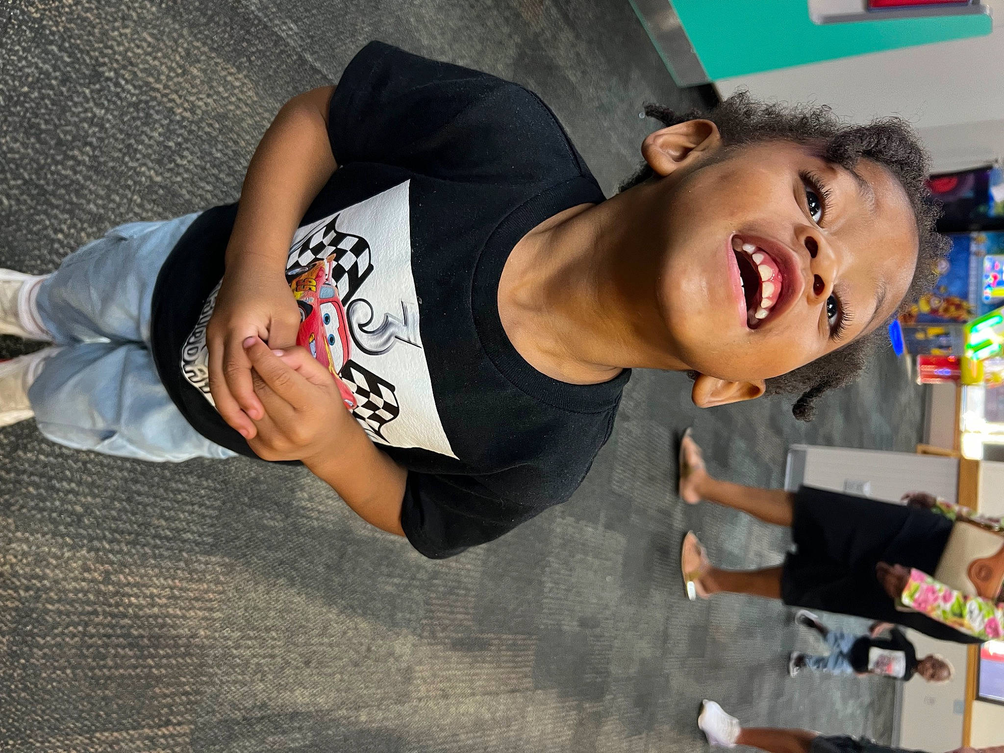 Cayden joined the competition — help win amazing prizes! abdomen, black_hair, chest, child, elbow, eyewear, fun, happy, hat, human_leg, knee, mouth, person, sleeve, smile, sportswear, t_shirt, thigh, top, trunk