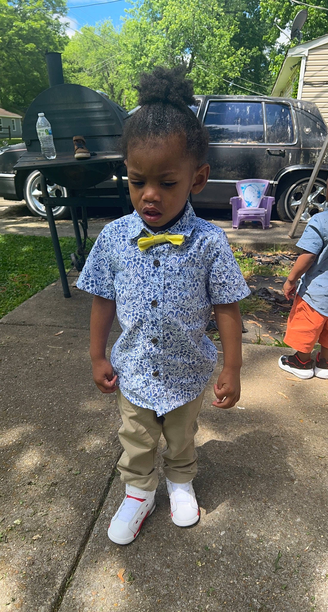 Cayden joined the competition — help win amazing prizes! asphalt, automotive_exterior, automotive_tire, automotive_wheel_system, car, child, fun, grass, leisure, motor_vehicle, person, plant, road, soil, t_shirt, tire, toddler, tree, vehicle, vehicle_door