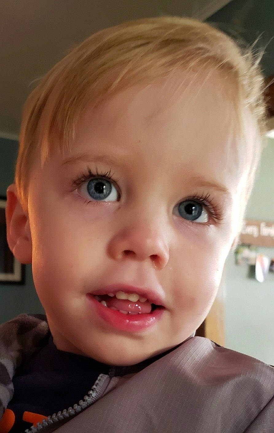 Lux is registered to the contest to win money with this photo: baby, cheek, child, chin, close_up, ear, eye, eyebrow, face, facial_expression, forehead, hair, head, lip, mouth, nose, organ, person, skin, smile