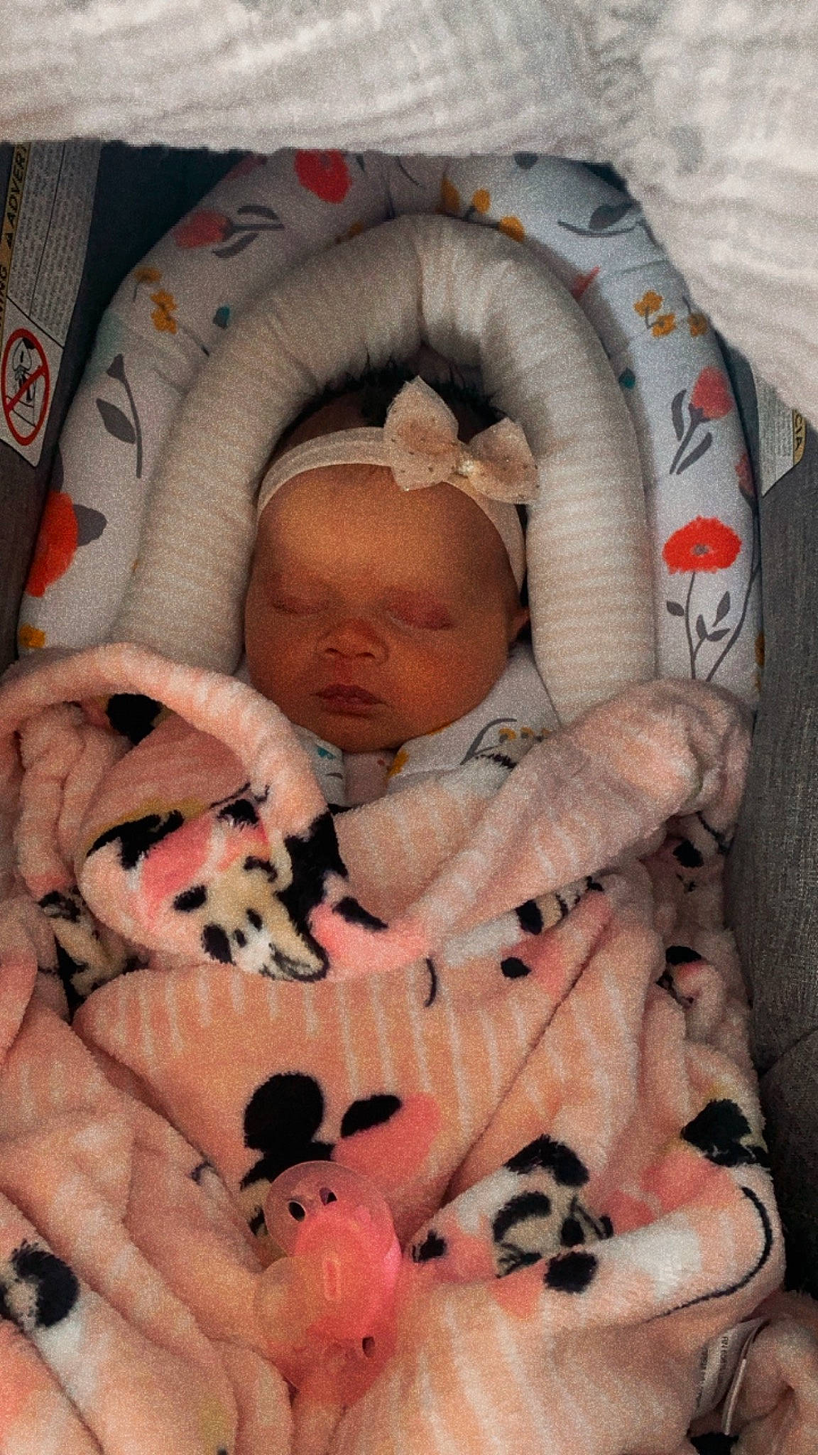 Adalaide is registered to the contest to win money with this photo: baby, baby_products, baby_safety, baby_sleeping, baby_toddler_clothing, bedtime, child, comfort, infant_bed, linens, mammal, pattern, peach, person, pink, product, skin, textile, thumb, toddler