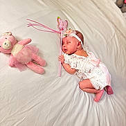 Skyler joined the competition — help win amazing prizes! adorable, baby, bed, butterfly_wand, child, cute, headband, indoors, infant, newborn, peaceful, pink_bow, pink_teddy_bear, portrait, resting, sleeping, soft_toy, tutu, white_bed_sheet, white_lace_outfit