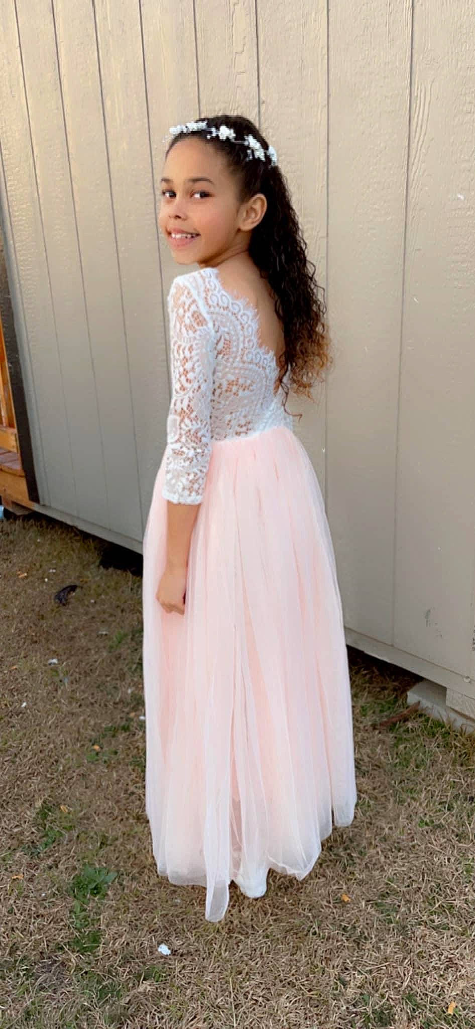 Morgan joined the competition — help win amazing prizes! bridal_accessory, bridal_clothing, bridal_party_dress, day_dress, dress, embellishment, fashion_design, fashion_model, formal_wear, gown, happy, joy, long_hair, neck, pattern, person, skin, sleeve, smile, thigh