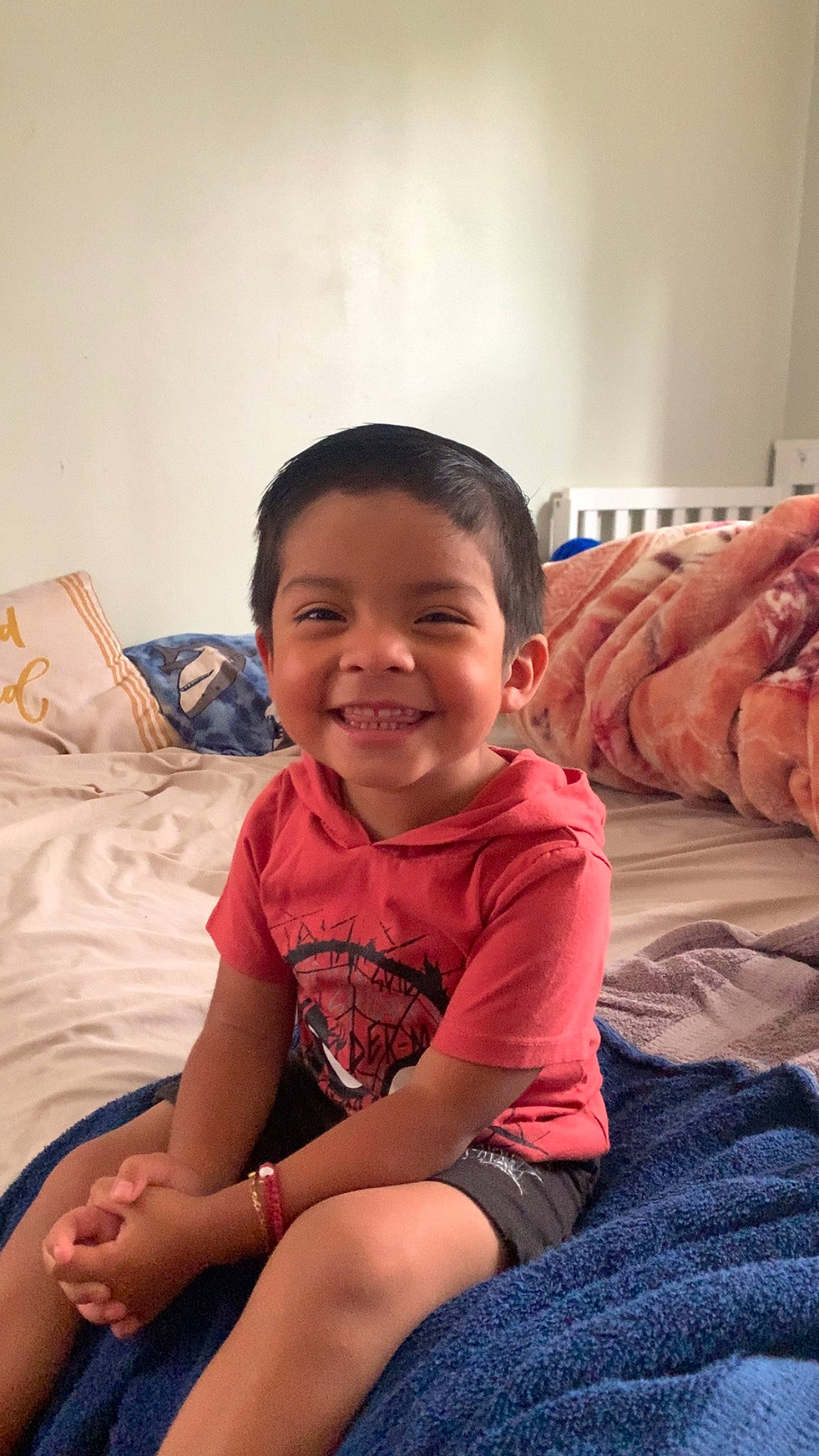 Dominic is registered to the contest to win money with this photo: baby, baby_toddler_clothing, cheek, child, comfort, eye, finger, fun, happy, joy, lap, leg, mouth, muscle, person, skin, sleeve, smile, textile, thigh