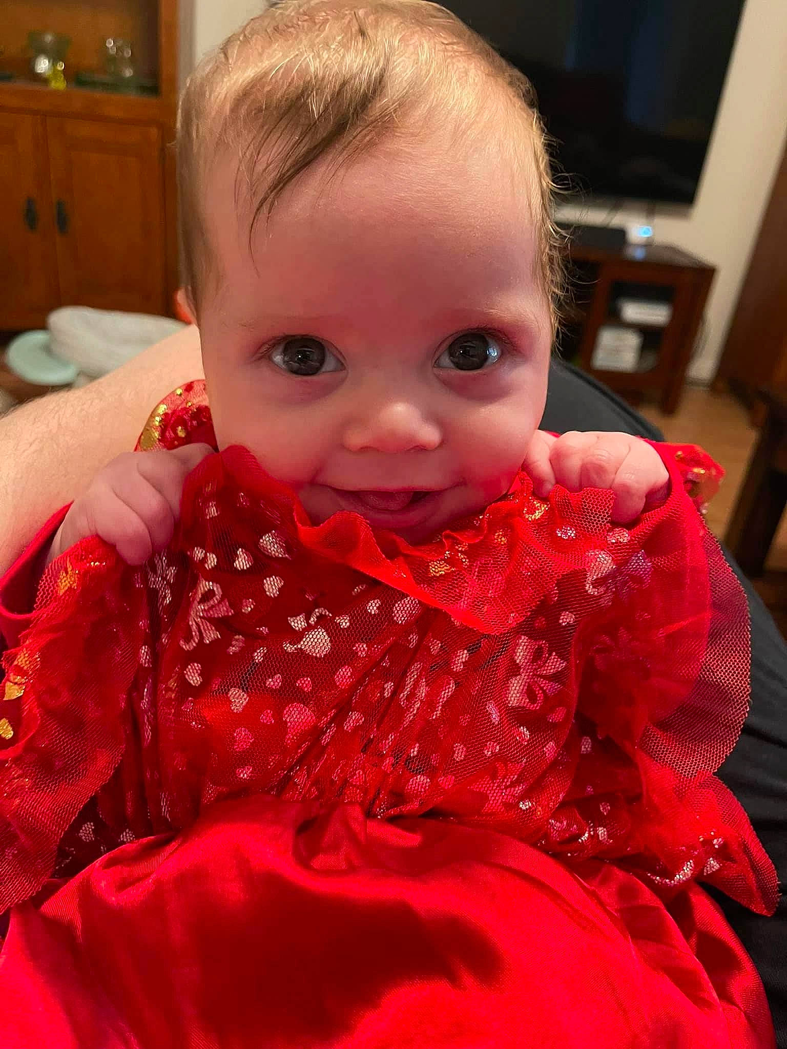 Violet joined the competition — help win amazing prizes! baby_toddler_clothing, cabinetry, cheek, chin, dress, eye, eyebrow, eyelash, face, head, iris, lip, mouth, neck, nose, organ, person, pink, skin, sleeve