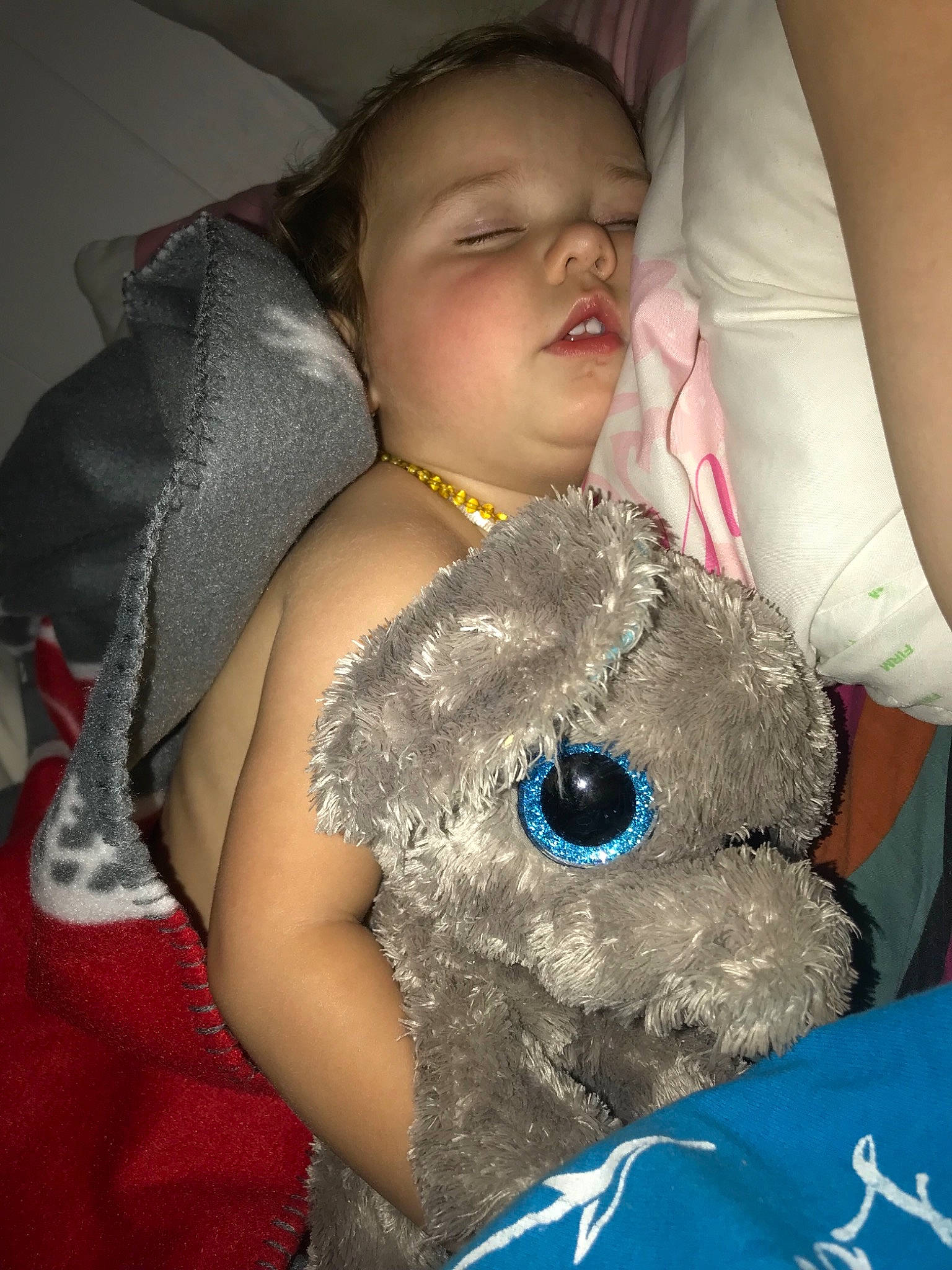 Kynslee joined the competition — help win amazing prizes! child, ear, eye, head, person, skin, smile, stuffed_toy, teddy_bear
