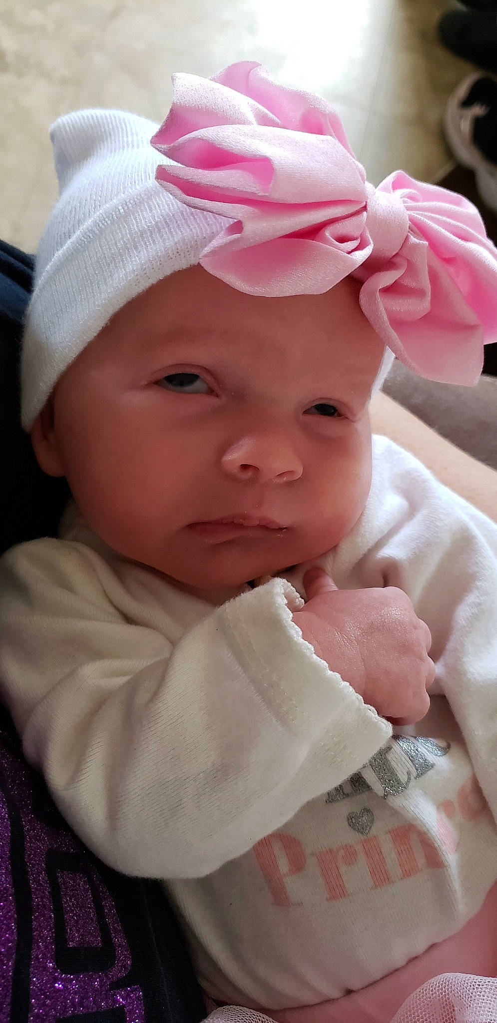 Kelly joined the competition — help win amazing prizes! baby, baby_toddler_clothing, bonnet, cheek, child, hair_accessory, headgear, headwear, person, pink, skin, toddler