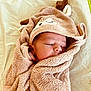 baby, newborn, towel, wrapped, sleeping, cozy, soft, cute, infant, face, head, skin, blanket, bed, rest, comfort, child, portrait, indoors, warm