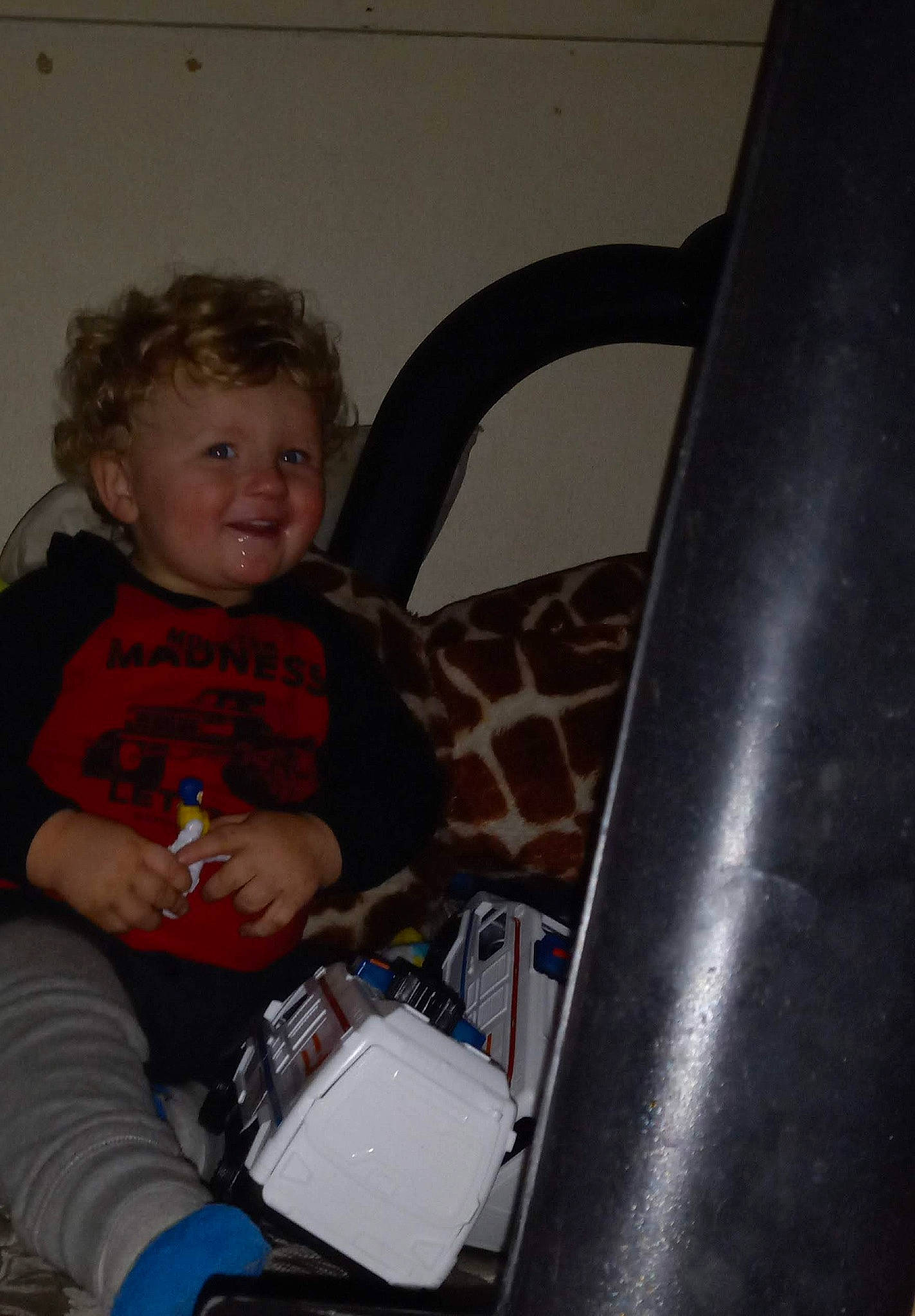 Ryan joined the competition — help win amazing prizes! auto_part, automotive_exterior, baby, baby_products, baby_toddler_clothing, car_seat, chair, comfort, fun, human_leg, joy, knee, lap, leg, person, sitting, smile, sock, t_shirt, thigh