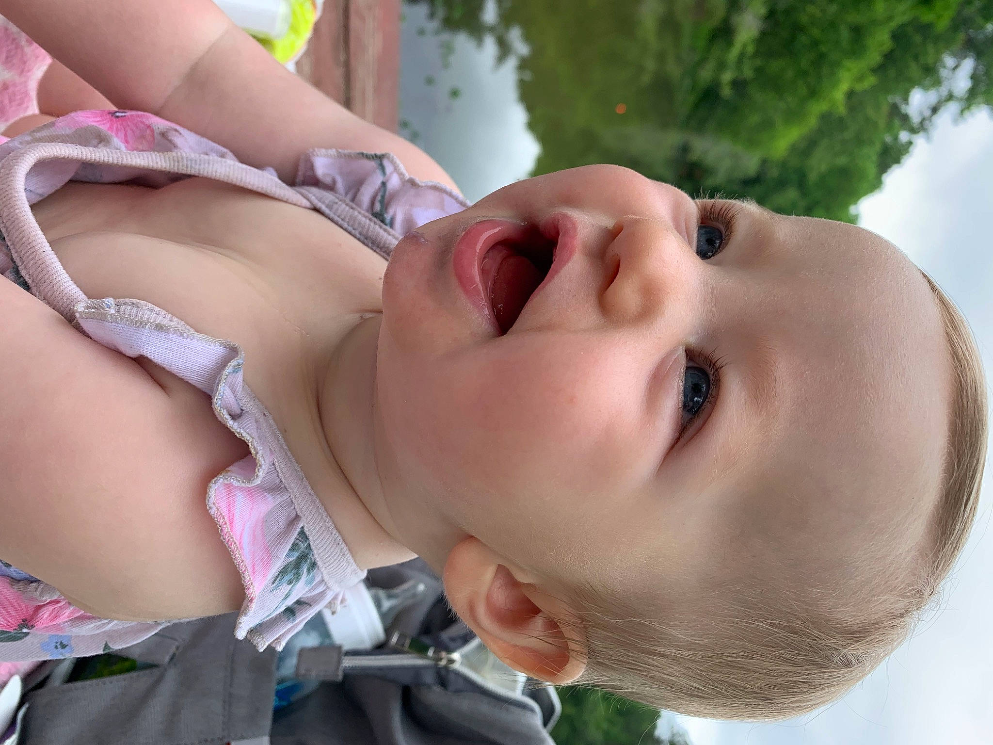 Evelynn joined the competition — help win amazing prizes! baby, black_hair, cheek, eyebrow, eyelash, grass, green, happy, leisure, lip, mouth, neck, nose, person, plant, skin, smile, toddler, tree, water