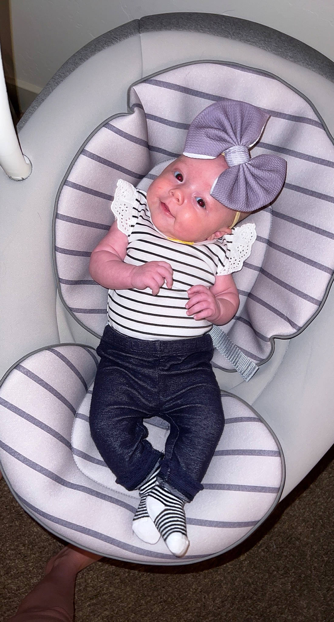 Taitum joined the competition — help win amazing prizes! art, baby, baby_products, baby_toddler_clothing, child, circle, comfort, fashion_accessory, fun, headwear, human_leg, leg, magenta, pattern, person, product, recreation, shorts, sitting, thigh