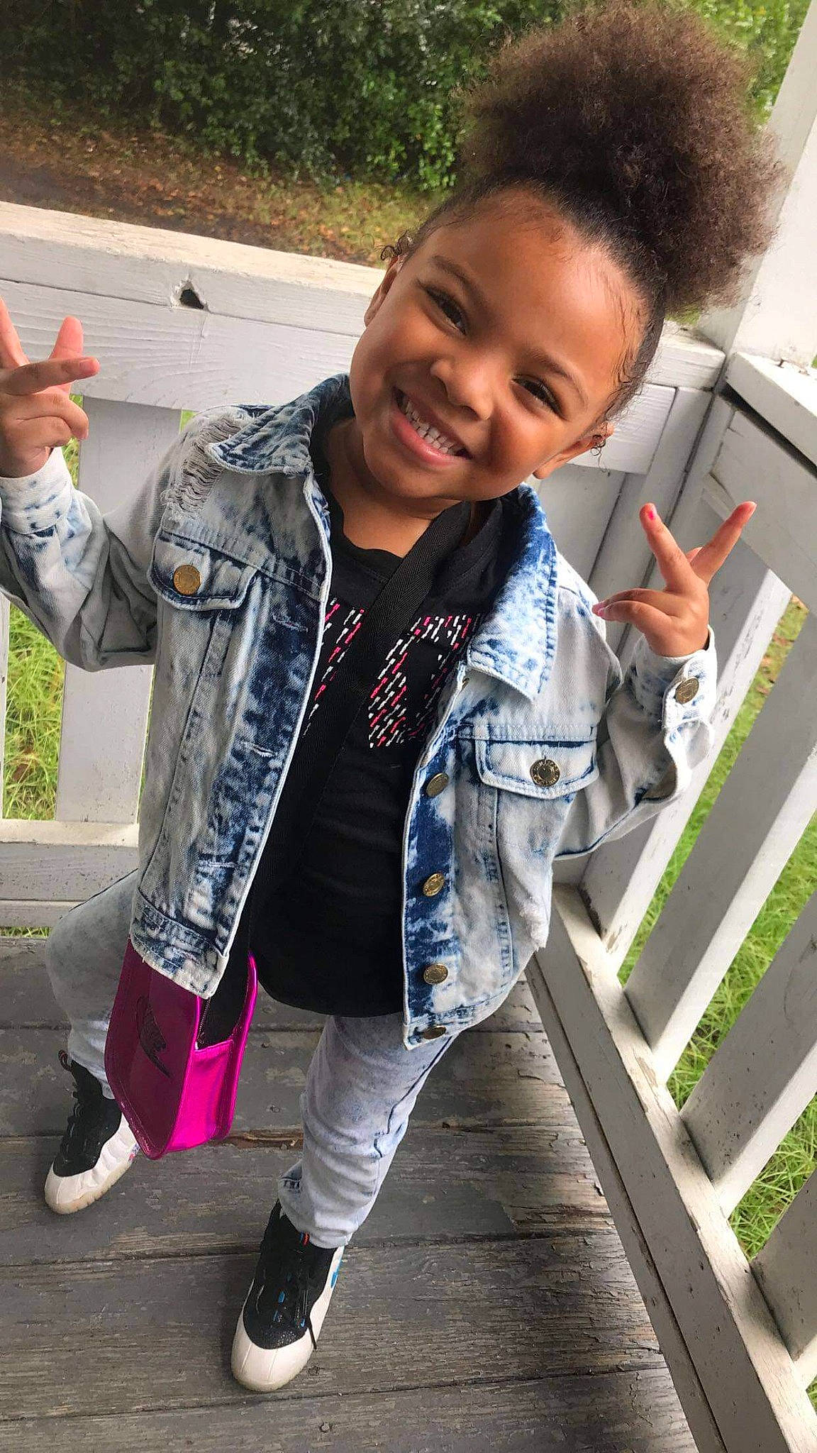 Ma'Laija joined the competition — help win amazing prizes! denim, jacket, jeans, joy, outerwear, person, style