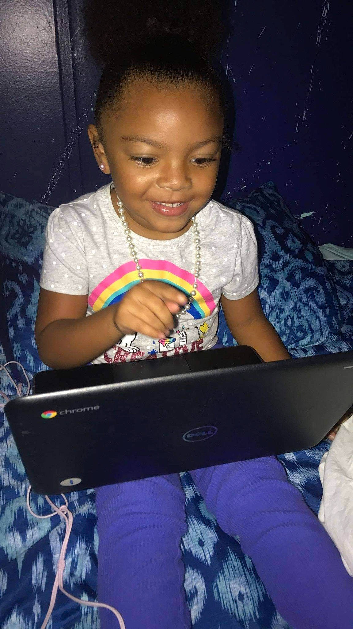 Ma'Laija joined the competition — help win amazing prizes! child, computer, electronic_device, electronics, gadget, joy, person, smile, technology, toddler