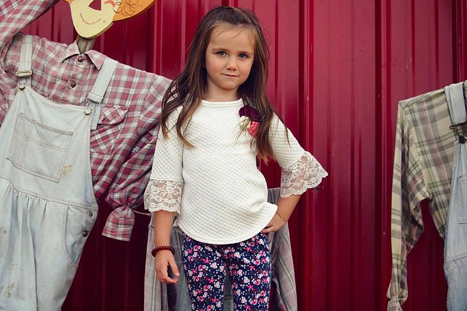 Madisen joined the competition — help win amazing prizes! child, curtain, dress, event, fashion, fashion_design, happy, pattern, person, photography, pink, red, room, smile, textile, white