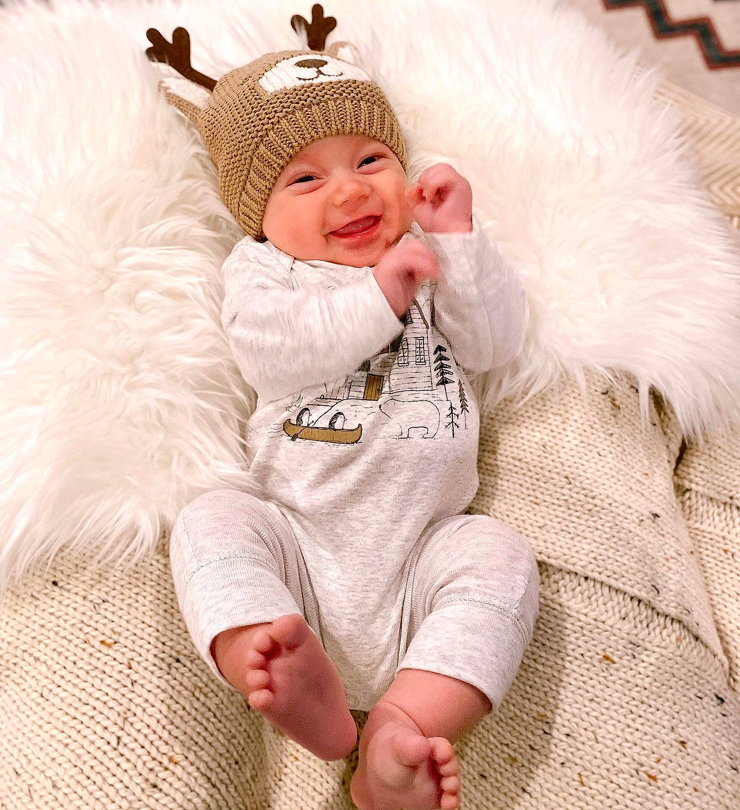 Haze joined the competition — help win amazing prizes! baby, baby_sleeping, baby_toddler_clothing, barefoot, child, comfort, event, eye, foot, fur, fur_clothing, happy, headwear, joy, laugh, linens, person, portrait_photography, sitting, sleeve