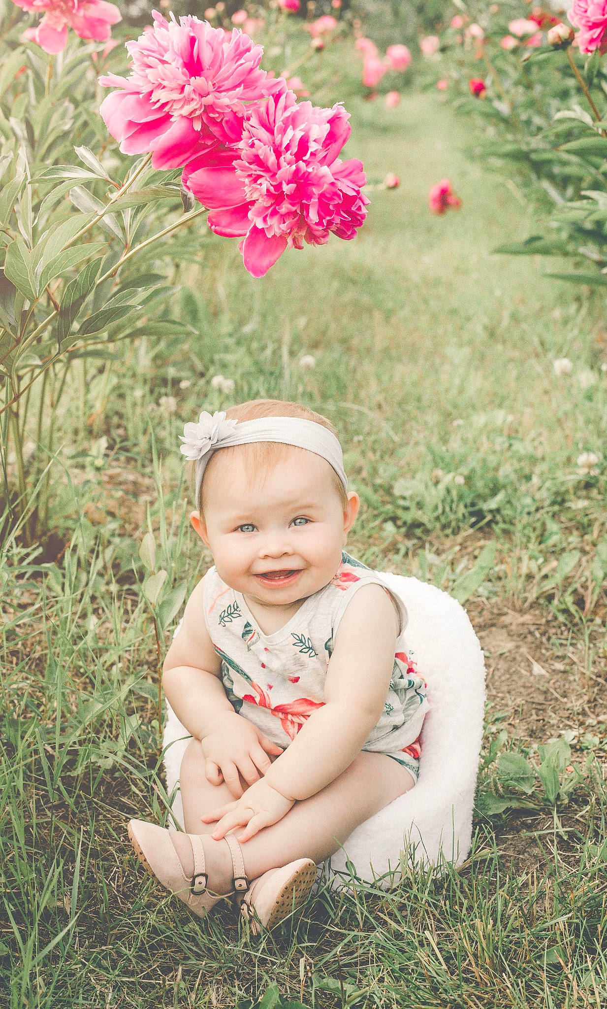 Carina joined the competition — help win amazing prizes! baby, child, flower, fun, grass, grass_family, green, head, headgear, joy, people, people_in_nature, person, photograph, photography, pink, plant, sitting, spring, summer