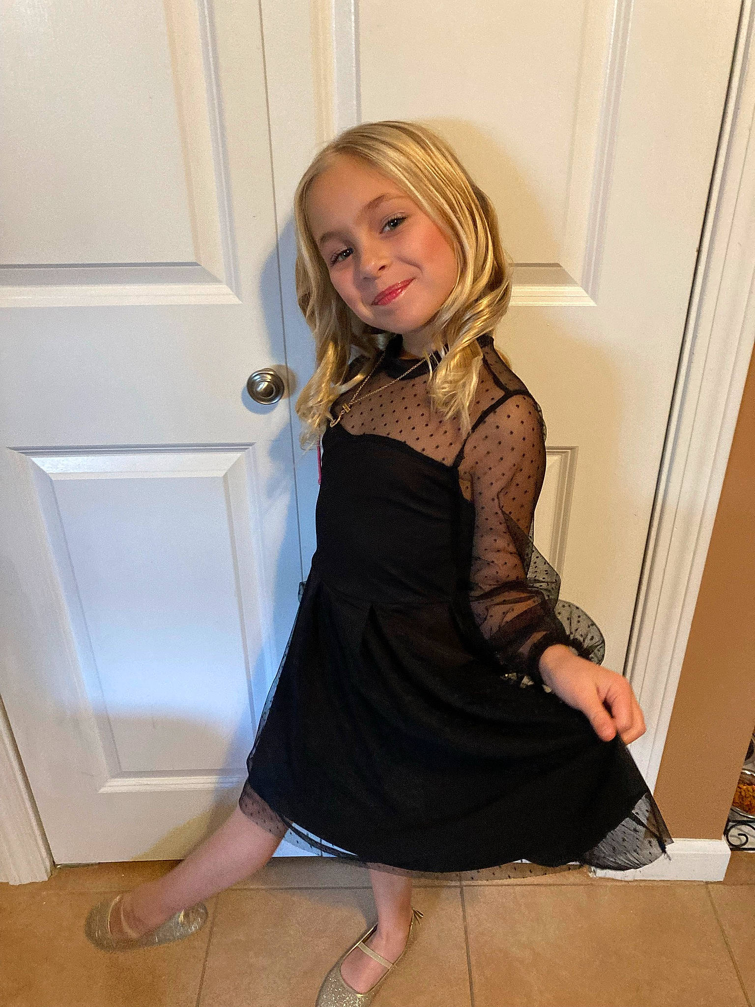 Bryanna is registered to the contest to win money with this photo: blazer, clothing, day_dress, dress, fashion_design, flooring, formal_wear, hair, high_heels, human_body, human_leg, joint, joy, knee, long_hair, one_piece_garment, person, sleeve, smile, thigh