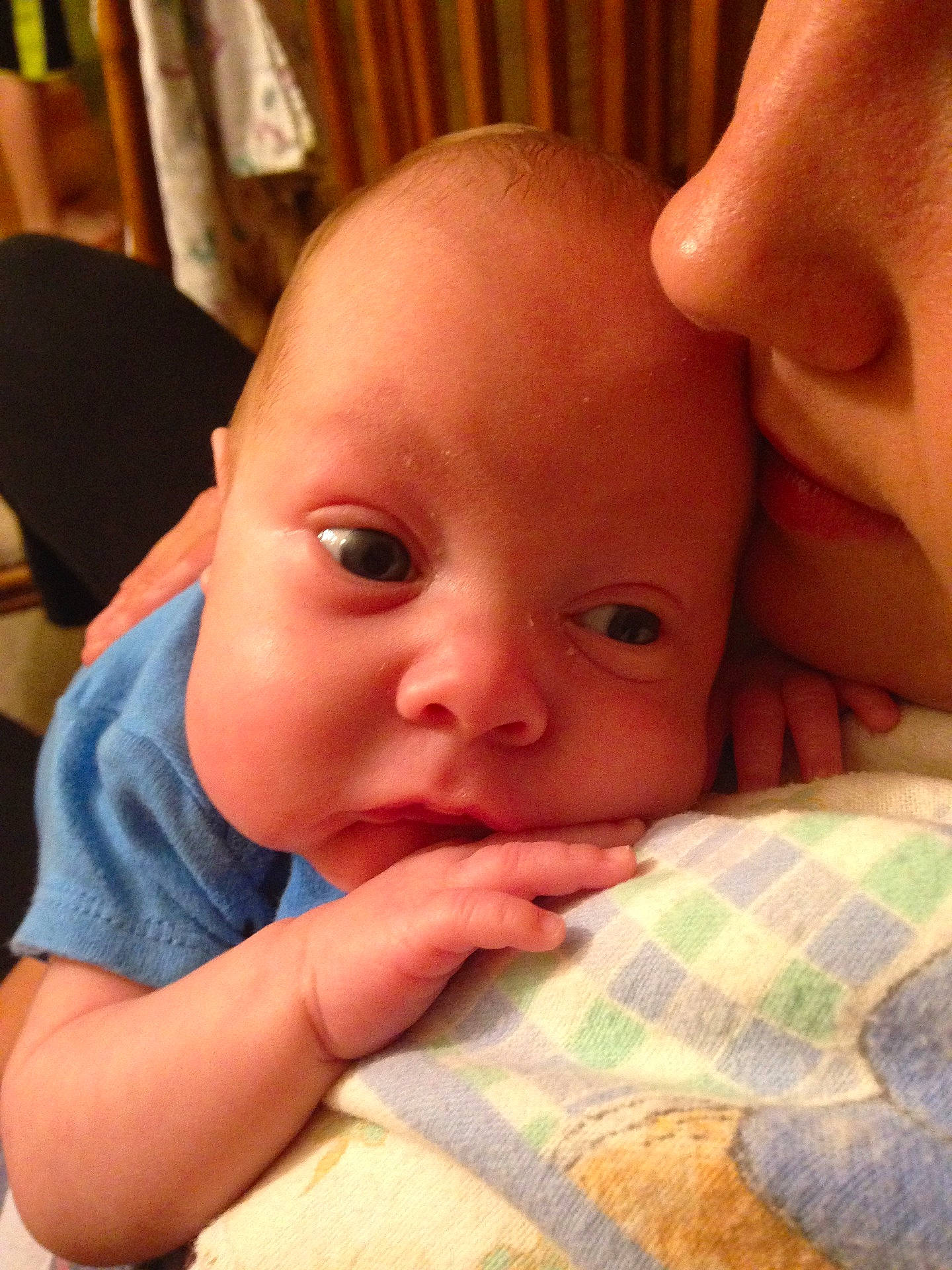 Dalton is registered to the contest to win money with this photo: boy, child, eye, face, facial_expression, finger, hand, head, human_body, infant, mouth, nose, organ, person, play, skin, toddler