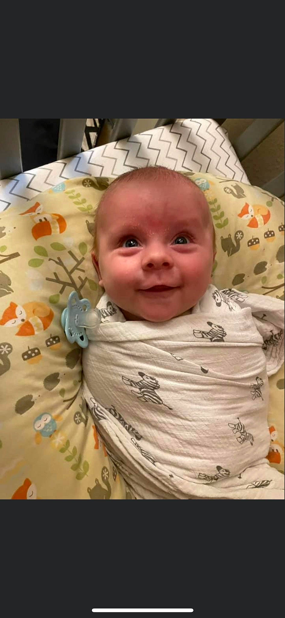 Braxley joined the competition — help win amazing prizes! baby, baby_toddler_clothing, cheek, child, chin, comfort, eye, eyebrow, face, head, iris, lip, mouth, nose, person, product, skin, sleeve, smile, textile