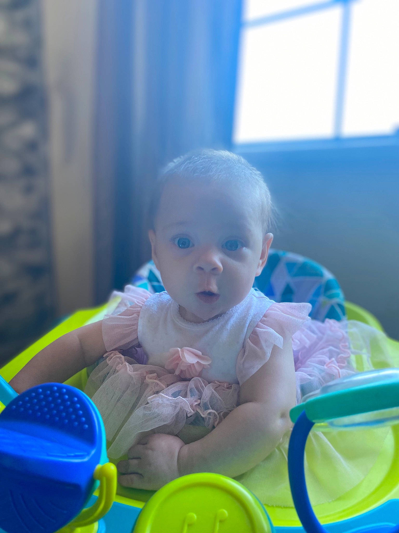 Averly joined the competition — help win amazing prizes! baby, baby_playing_with_toys, baby_products, baby_toddler_clothing, baby_toys, blue, child, curtain, electric_blue, fun, grass, happy, leisure, person, plastic, play, room, sitting, toddler, toy