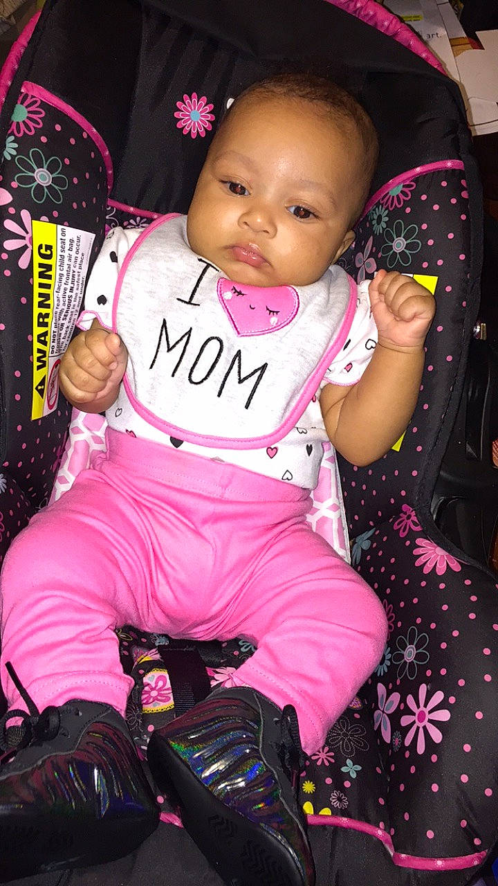 Kloey joined the competition — help win amazing prizes! baby, baby_carriage, baby_products, baby_toddler_clothing, car_seat, cheek, child, person, pink, product, skin, smile, toddler