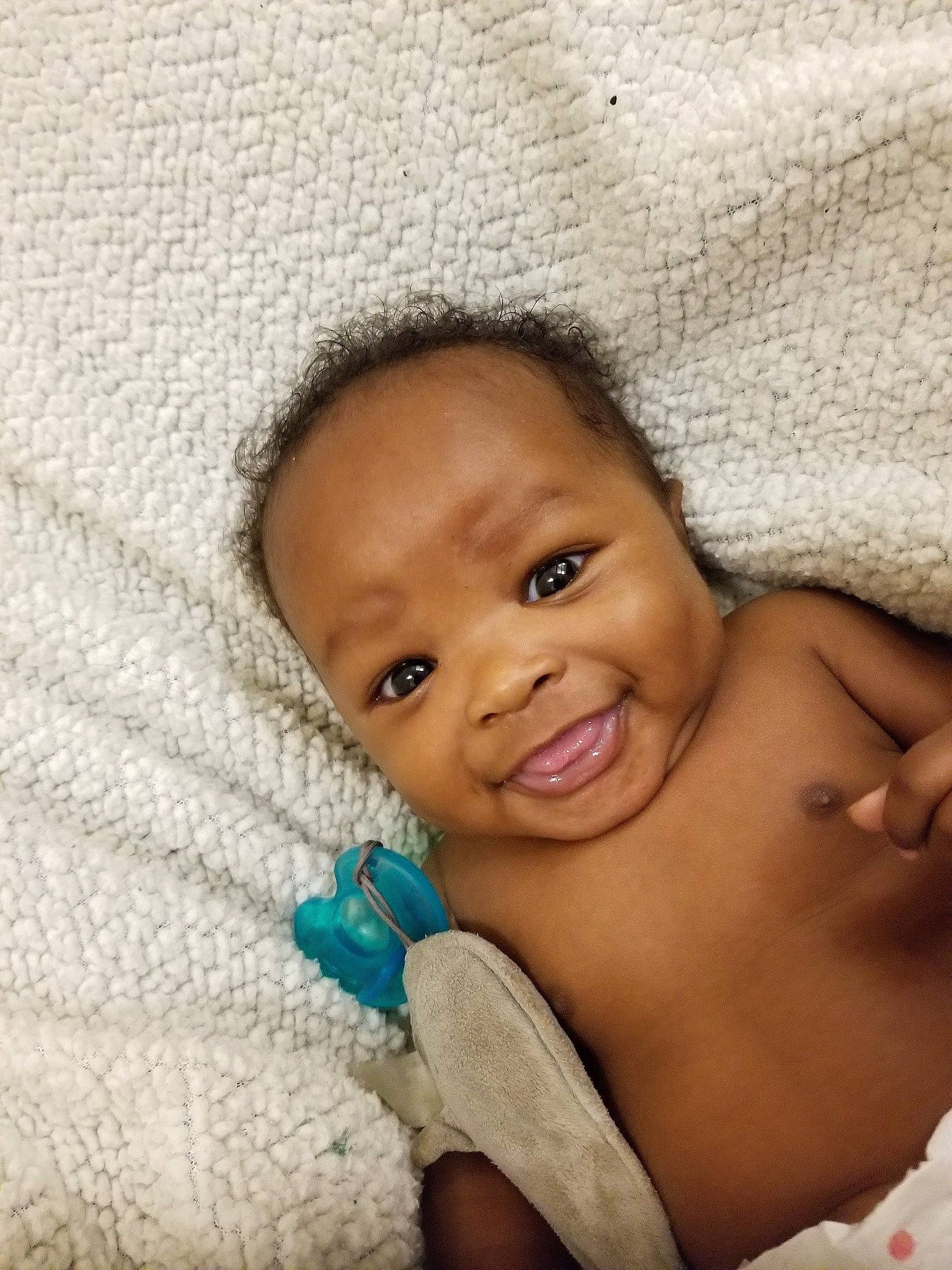 Treyvion joined the competition — help win amazing prizes! baby, cheek, child, chin, close_up, eye, eyebrow, face, facial_expression, forehead, happy, head, human, joy, linens, lip, mouth, nose, person, skin