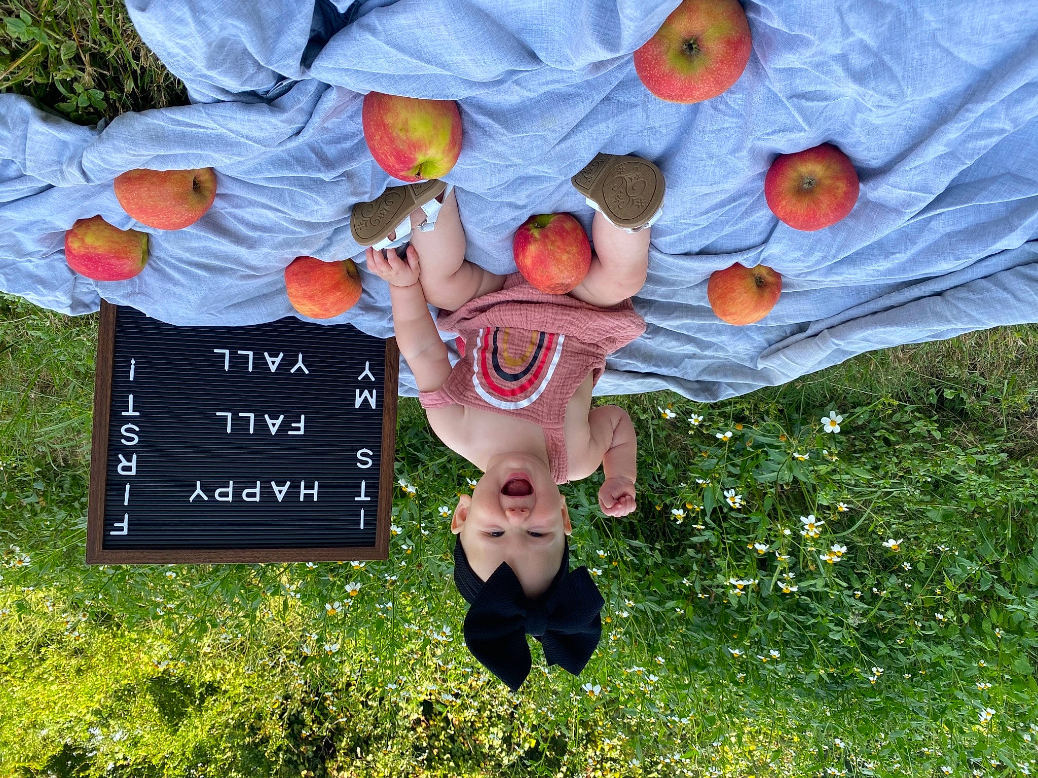 Joelle is registered to the contest to win money with this photo: dress, font, gesture, grass, grass_family, grassland, happy, leaf, meadow, natural_environment, nature, organism, people_in_nature, person, petal, plant, red, summer, tree, vegetation