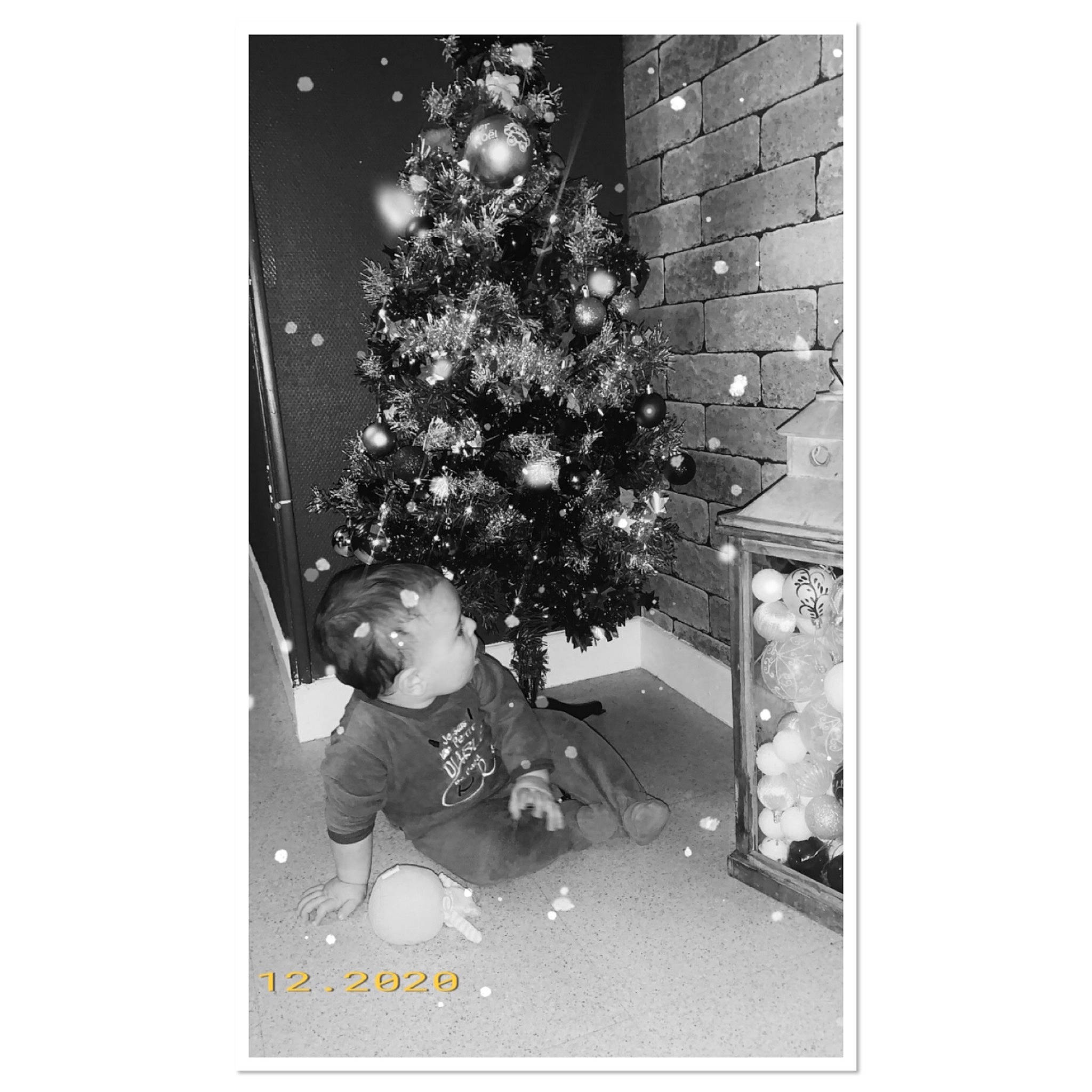 Kalvin participe au concours pour gagner de l'argent avec cette photo : christmas, christmas_decoration, christmas_eve, christmas_ornament, christmas_tree, conifer, event, evergreen, holiday, holiday_ornament, living_room, mammal, monochrome, monochrome_photography, ornament, person, plant, rectangle, tints_and_shades, tree