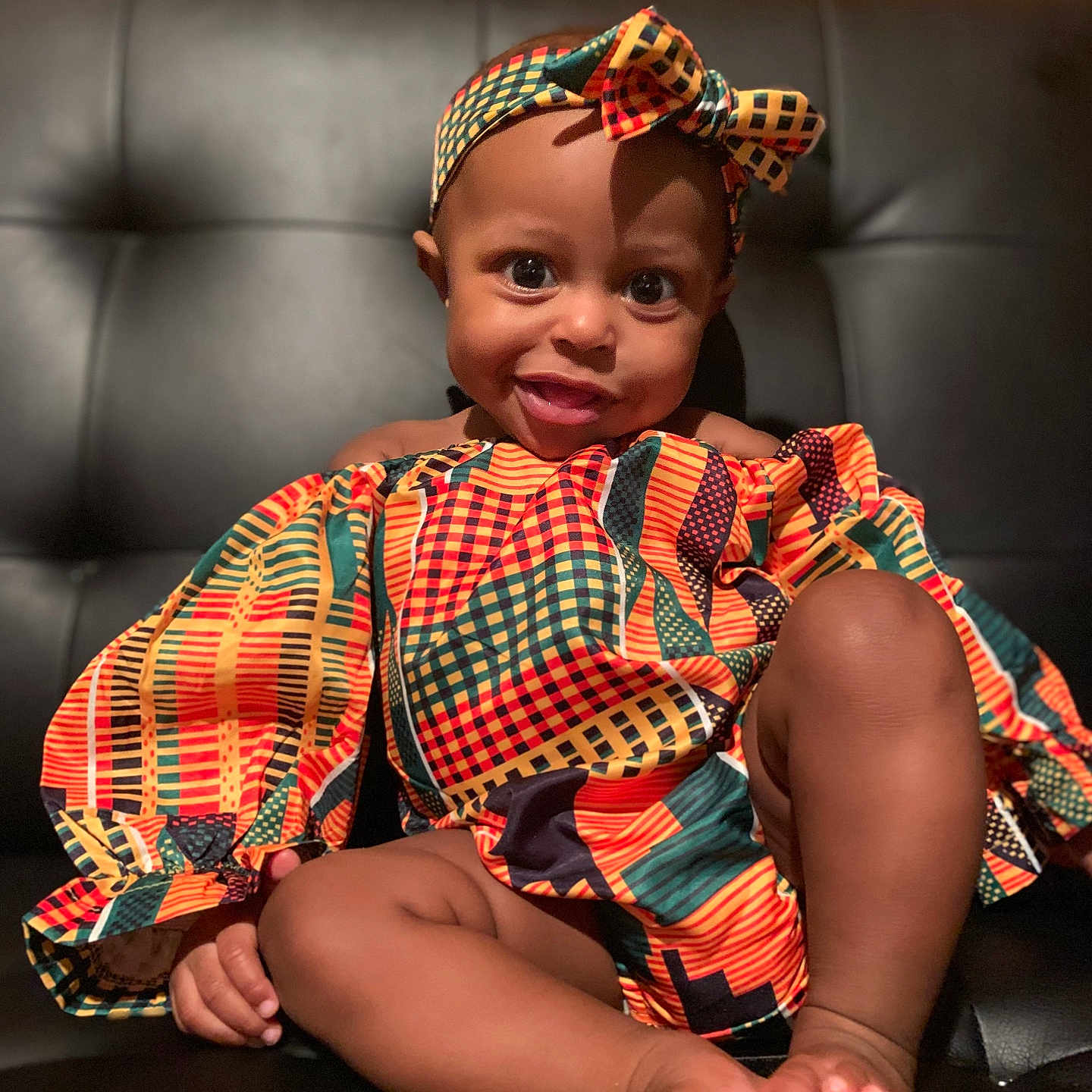 Lailani joined the competition — help win amazing prizes! baby, bodypart, clothing, couch, doll, dress, face, fashion, finger, formalwear, furniture, hand, hat, head, person, photography, portrait, shorts, sitting, toy
