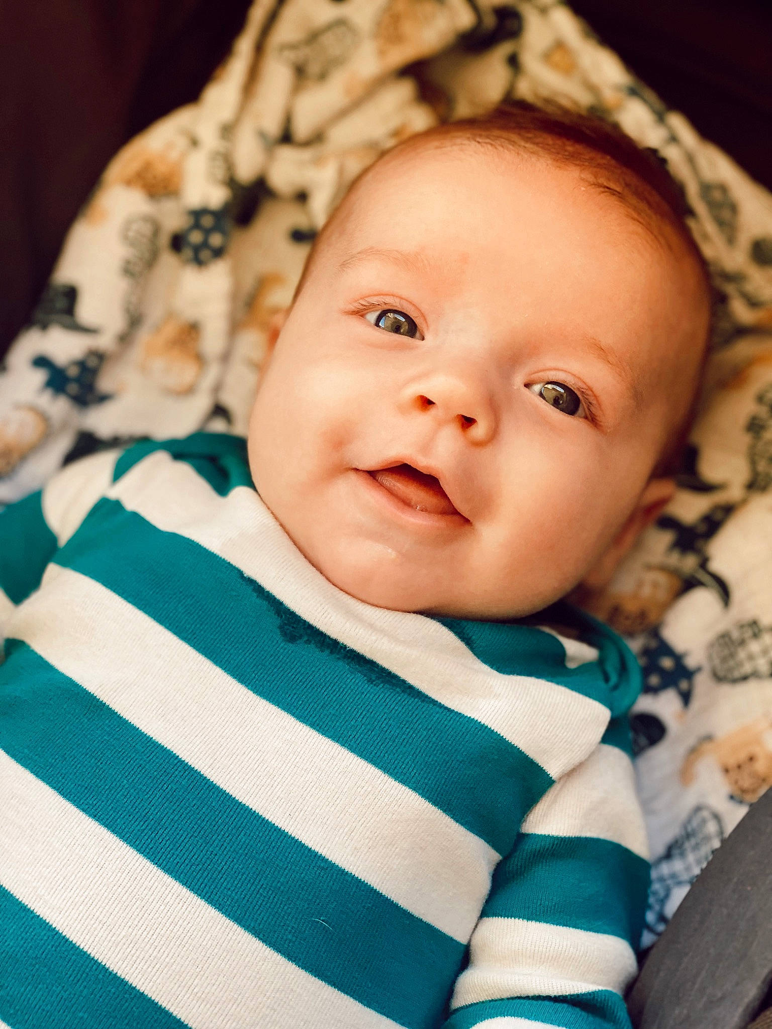 Bowen joined the competition — help win amazing prizes! azure, baby, baby_toddler_clothing, cheek, child, chin, collar, comfort, facial_expression, flash_photography, green, happy, iris, pattern, person, skin, sleeve, smile, textile, toddler