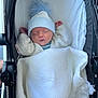 Frankie joined the competition — help win amazing prizes! newborn, baby, sleeping, hat, pom_pom, blanket, stroller, cozy, knitwear, infant, cute, resting, child, portrait, soft, white, blue, warm, peaceful, wrapped
