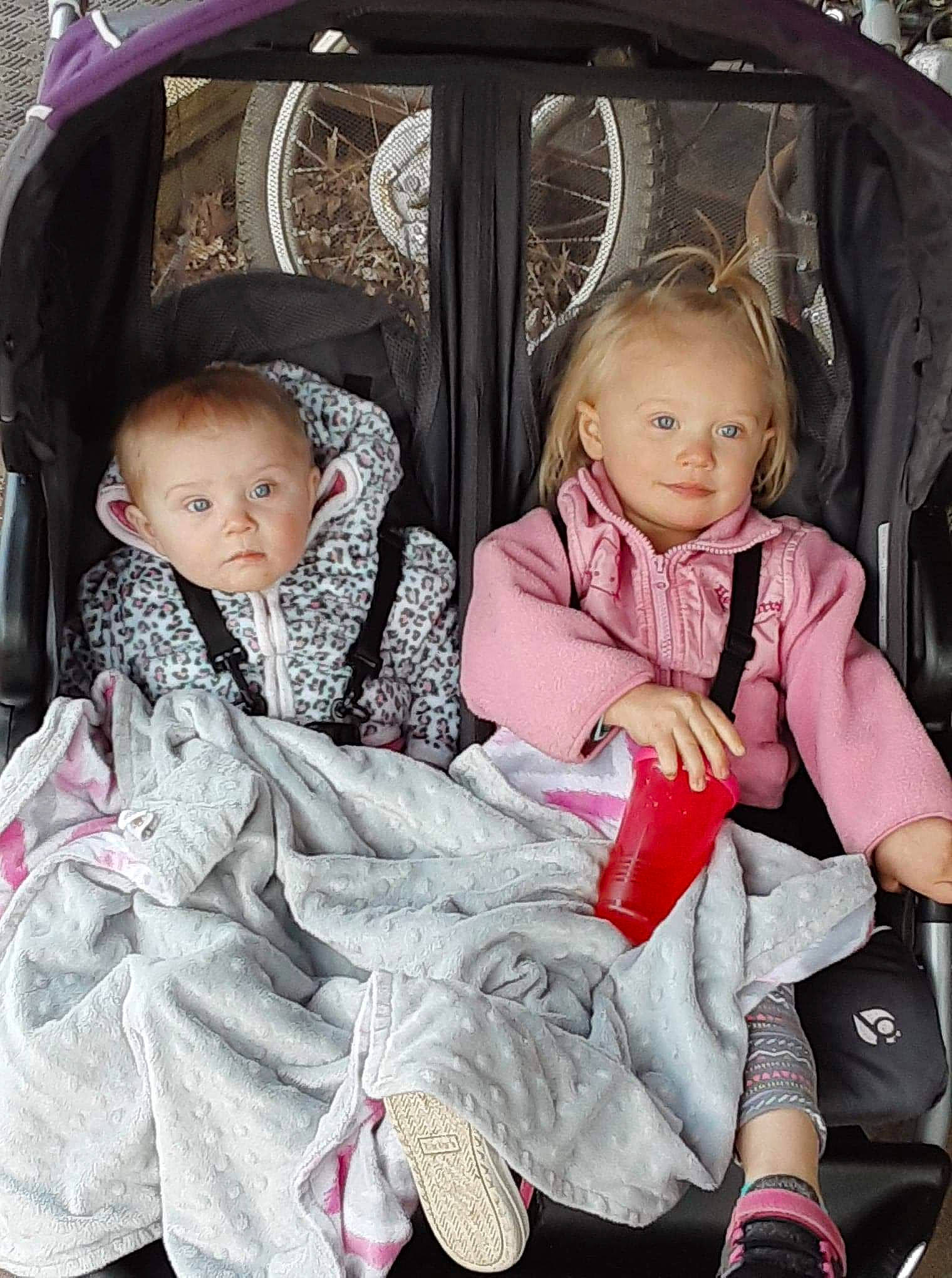 Cailin is registered to the contest to win money with this photo: baby, baby_carriage, baby_in_car_seat, baby_products, car_seat, child, people, person, pink, play, product, sibling, sitting, skin, toddler