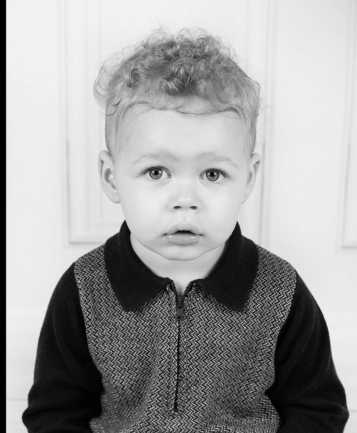 Brody joined the competition — help win amazing prizes! baby_toddler_clothing, black, black_and_white, cheek, chin, collar, dress_shirt, eyebrow, eyelash, flash_photography, forehead, gesture, iris, nose, organ, person, sleeve, standing, style, t_shirt