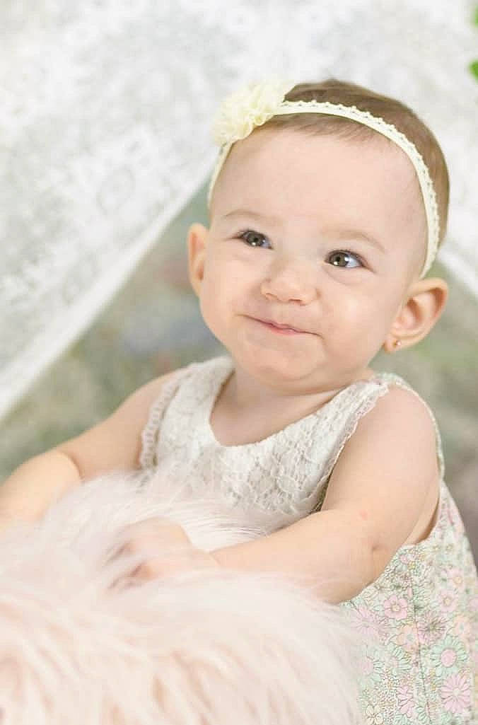 Lilian joined the competition — help win amazing prizes! baby, child, dress, eye, face, hair_accessory, head, headband, headgear, headpiece, iris, people, person, photograph, photography, pink, skin, smile, toddler, white