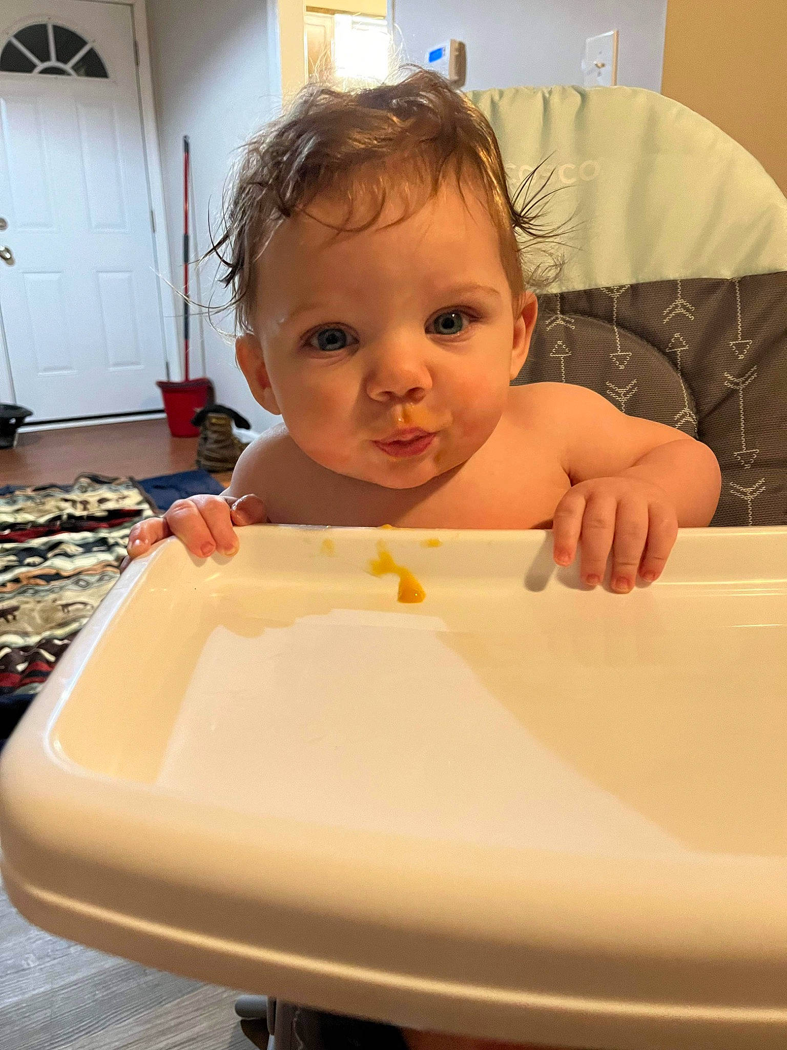 Noah joined the competition — help win amazing prizes! arm, baby, baby_products, baby_toddler_clothing, bathing, cheek, child, chin, door, eyelash, finger, fun, hairstyle, head, iris, mouth, person, play, sitting, skin