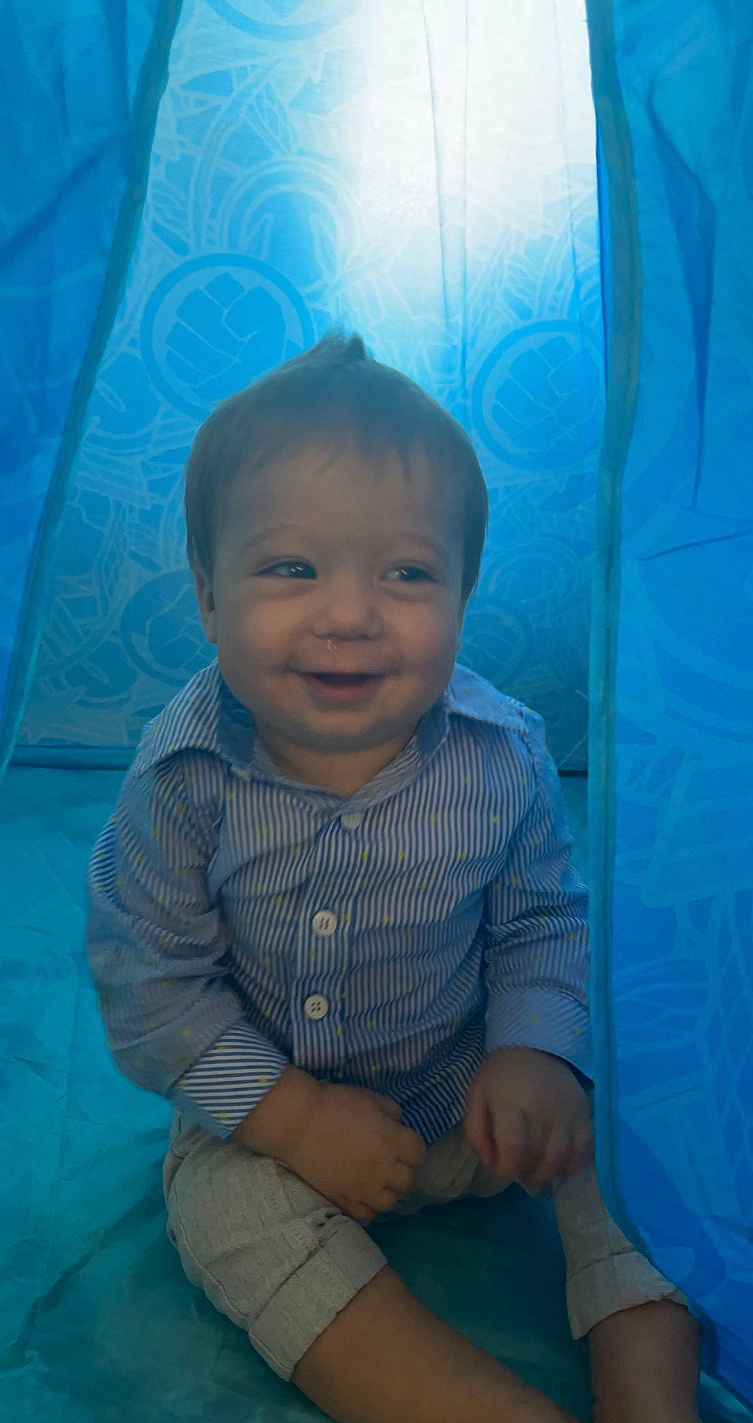 Kreed joined the competition — help win amazing prizes! aqua, baby, baby_toddler_clothing, blue, cheek, child, eye, finger, happy, human, iris, mouth, nose, organ, person, sitting, skin, sleeve, teal, toddler