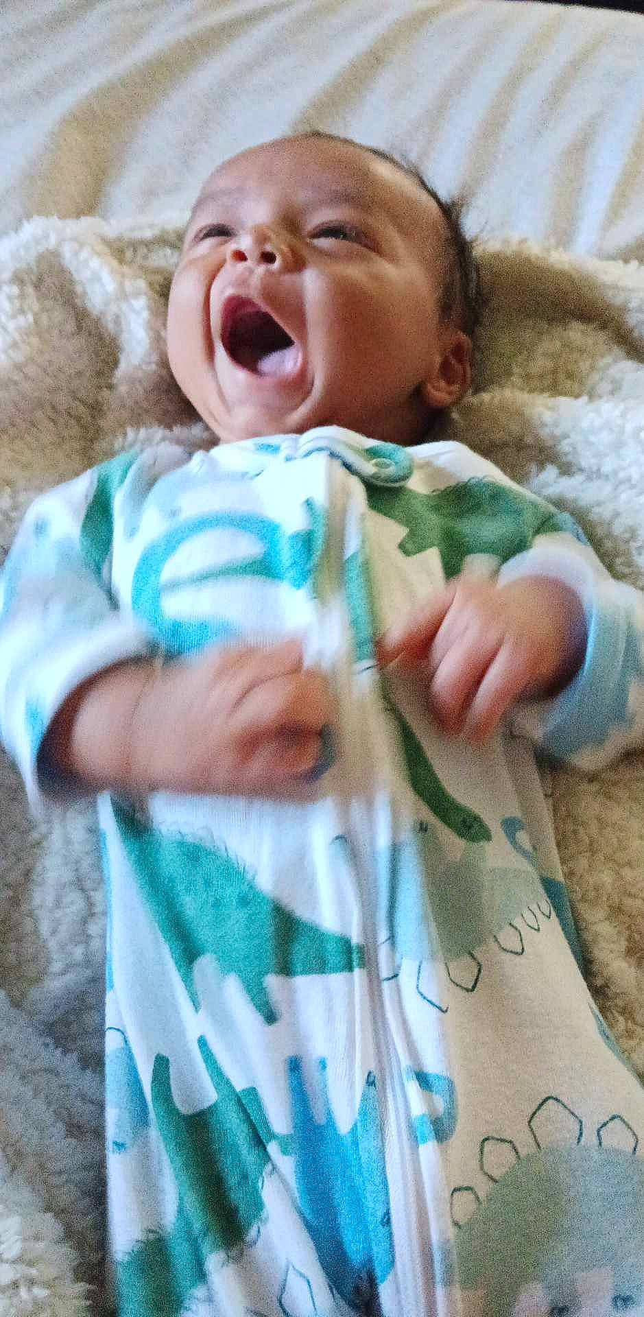 Karter joined the competition — help win amazing prizes! baby, baby_toddler_clothing, cheek, chin, comfort, eye, finger, gesture, green, happy, head, iris, linens, lip, mouth, nose, person, skin, sleeve, textile