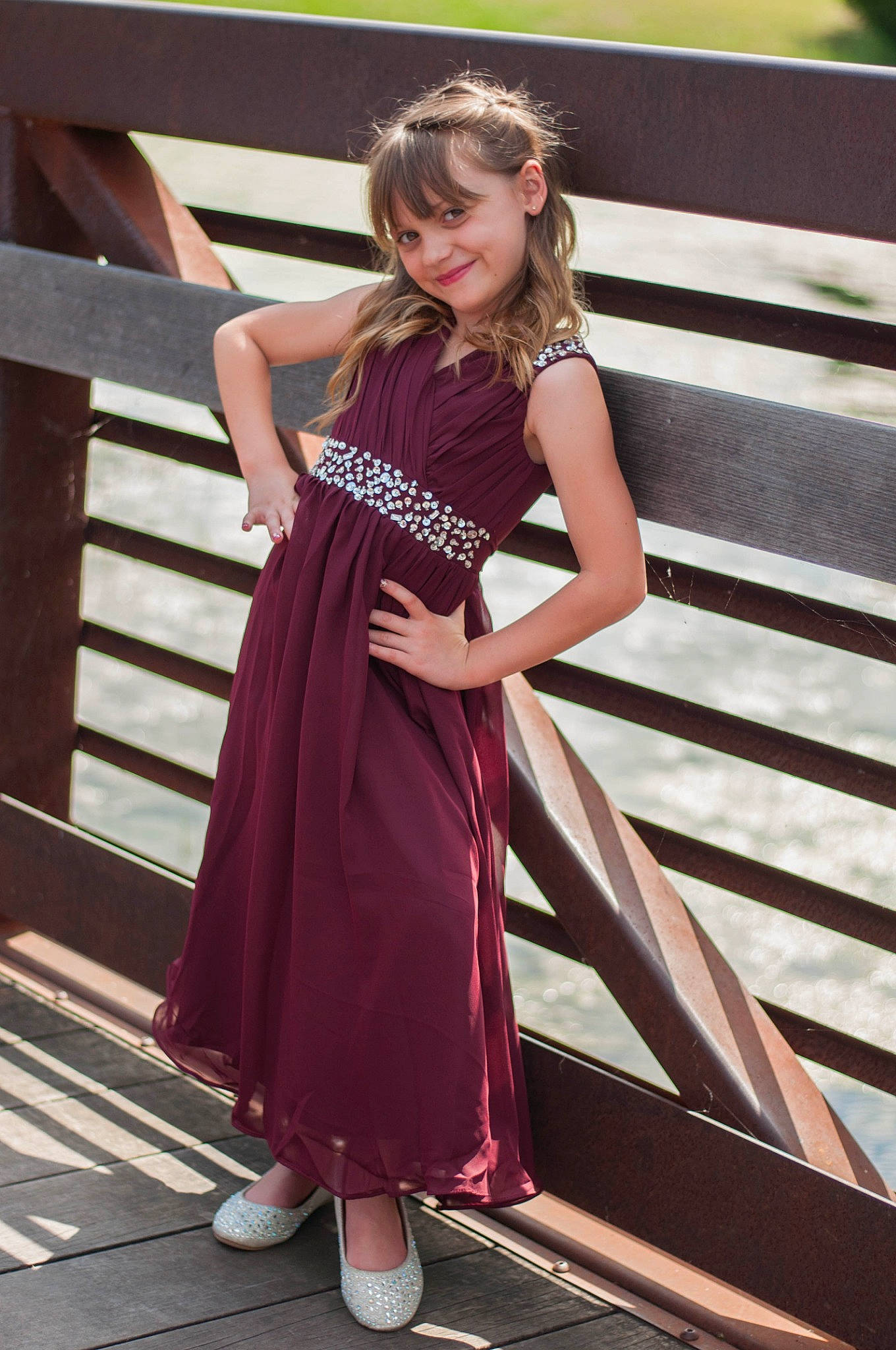 Brooklen is registered to the contest to win money with this photo: beauty, blond, brown_hair, child_model, clothing, cocktail_dress, dress, fashion, footwear, formal_wear, joy, lady, leg, long_hair, model, person, photo_shoot, photography, pink, purple
