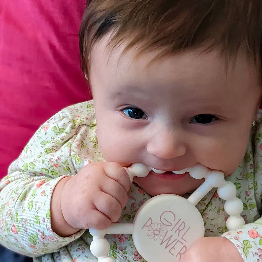 Carmela joined the competition — help win amazing prizes! baby, baby_toddler_clothing, cheek, ear, eye, eyelash, face, facial_expression, finger, gesture, hand, happy, head, iris, lip, mouth, nose, person, skin, thumb