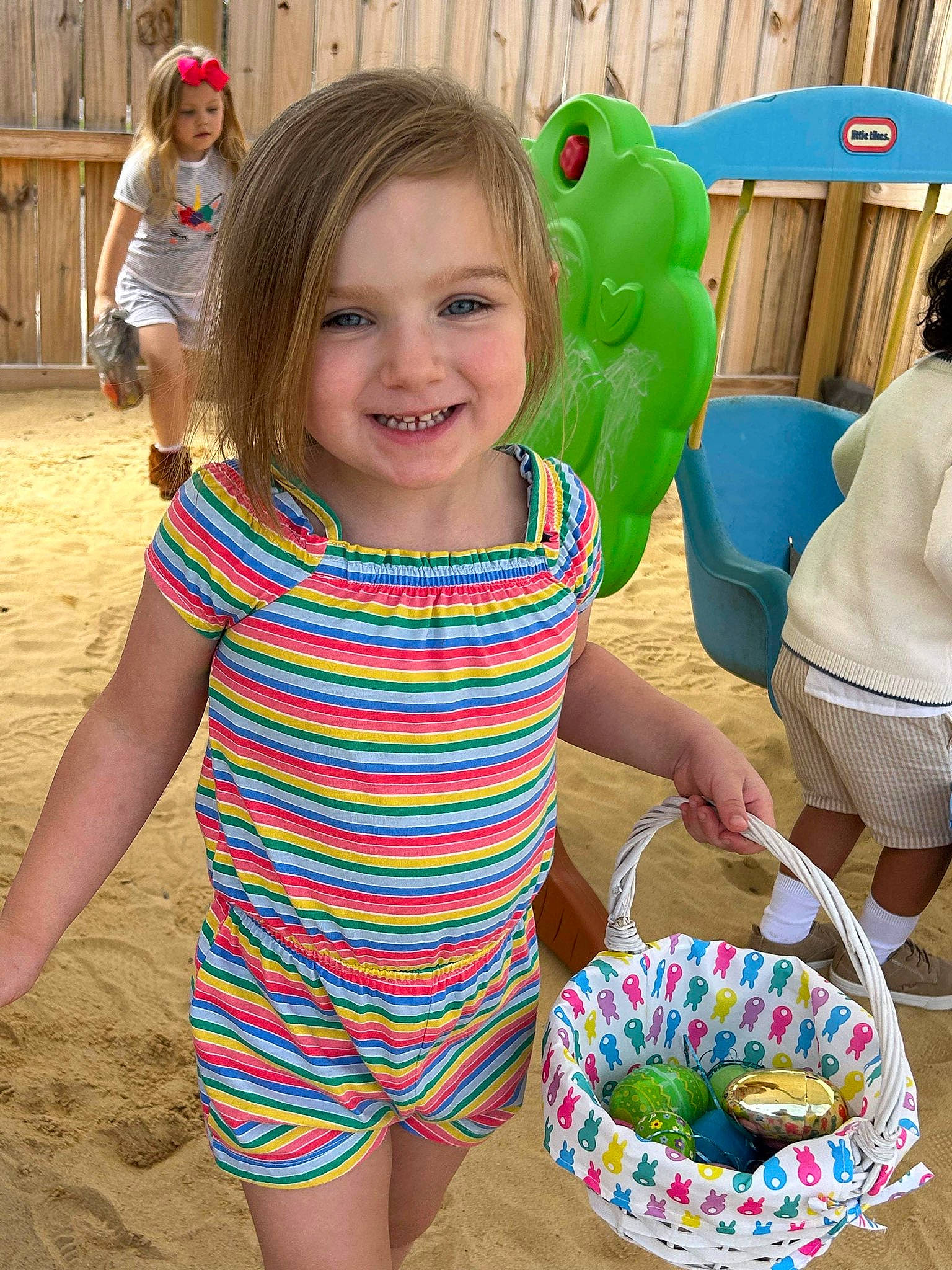 Mckenzie joined the competition — help win amazing prizes! arm, child, event, fun, green, hairstyle, hand, happy, head, joy, leisure, organ, party_supply, person, photograph, pink, play, shorts, smile, snapshot