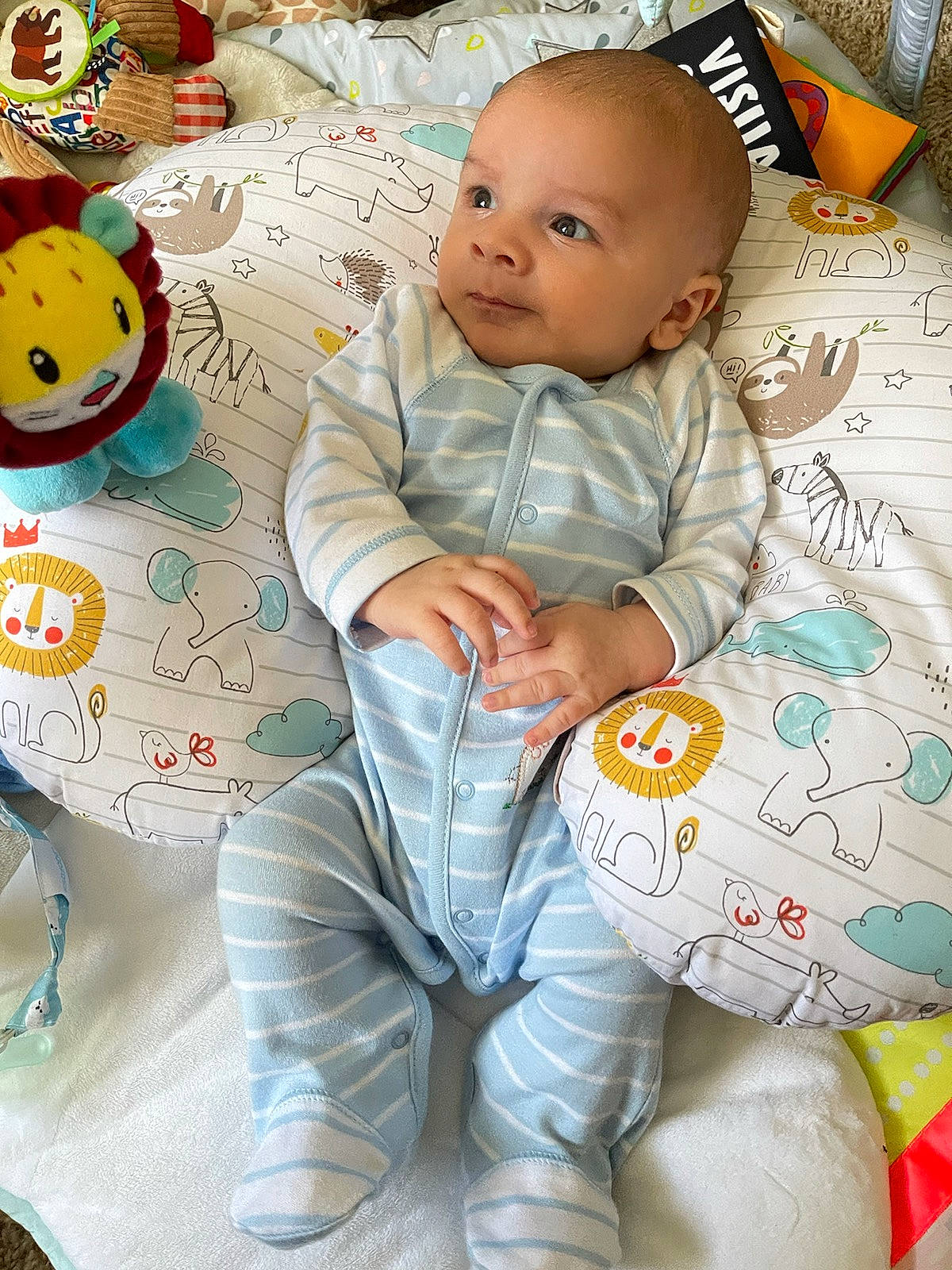 Alexander is registered to the contest to win money with this photo: baby, baby_products, baby_toddler_clothing, baby_toys, cheek, child, comfort, face, flooring, fun, happy, orange, person, play, room, sitting, skin, sleeve, smile, toddler