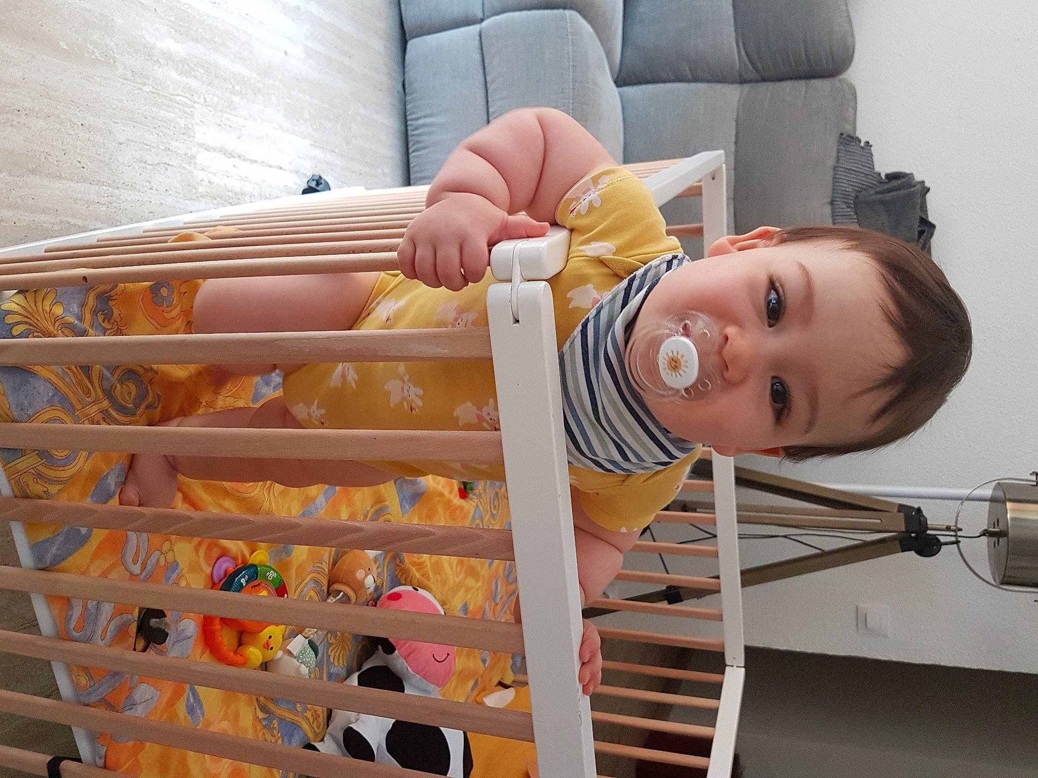 Milow a rejoint le concours — aidez-le/la à gagner de superbes lots ! baby, baby_products, baby_safety, chair, child, comfort, flooring, hardwood, house, leisure, linens, pattern, person, photography, room, shelving, sitting, smile, toddler, toy