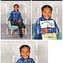 Kye is registered to the contest to win money with this photo: child, boy, smiling, blue_shirt, chair, book, reading, portrait, indoor, kindergarten, props, photo_session, happy, posing, hair_braids, floor, wall, furniture, casual_clothing, young