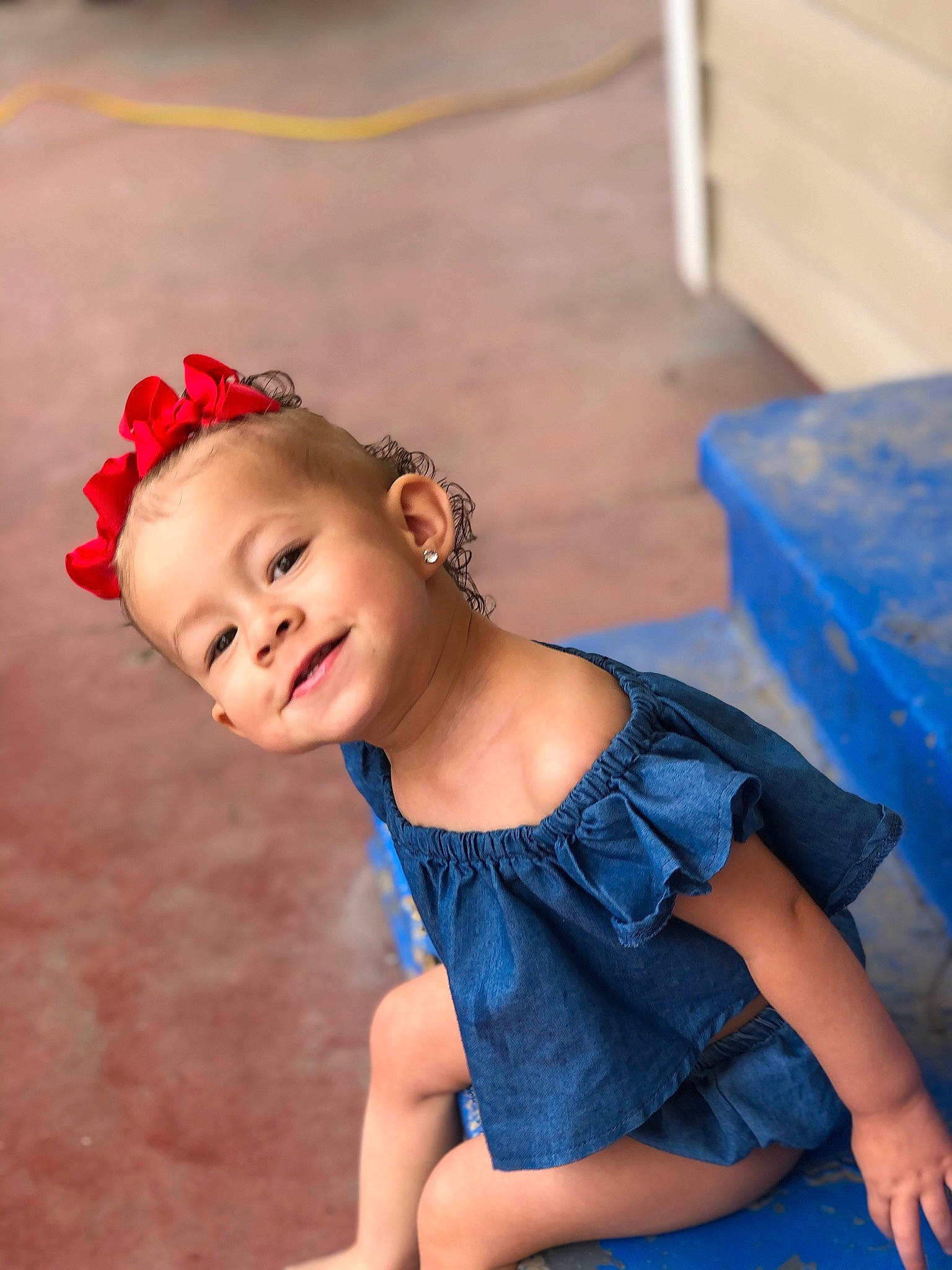 Avealynn joined the competition — help win amazing prizes! baby, baby_toddler_clothing, blue, day_dress, dress, electric_blue, eye, face, flash_photography, fun, happy, head, headgear, iris, joy, one_piece_garment, pattern, person, skin, smile