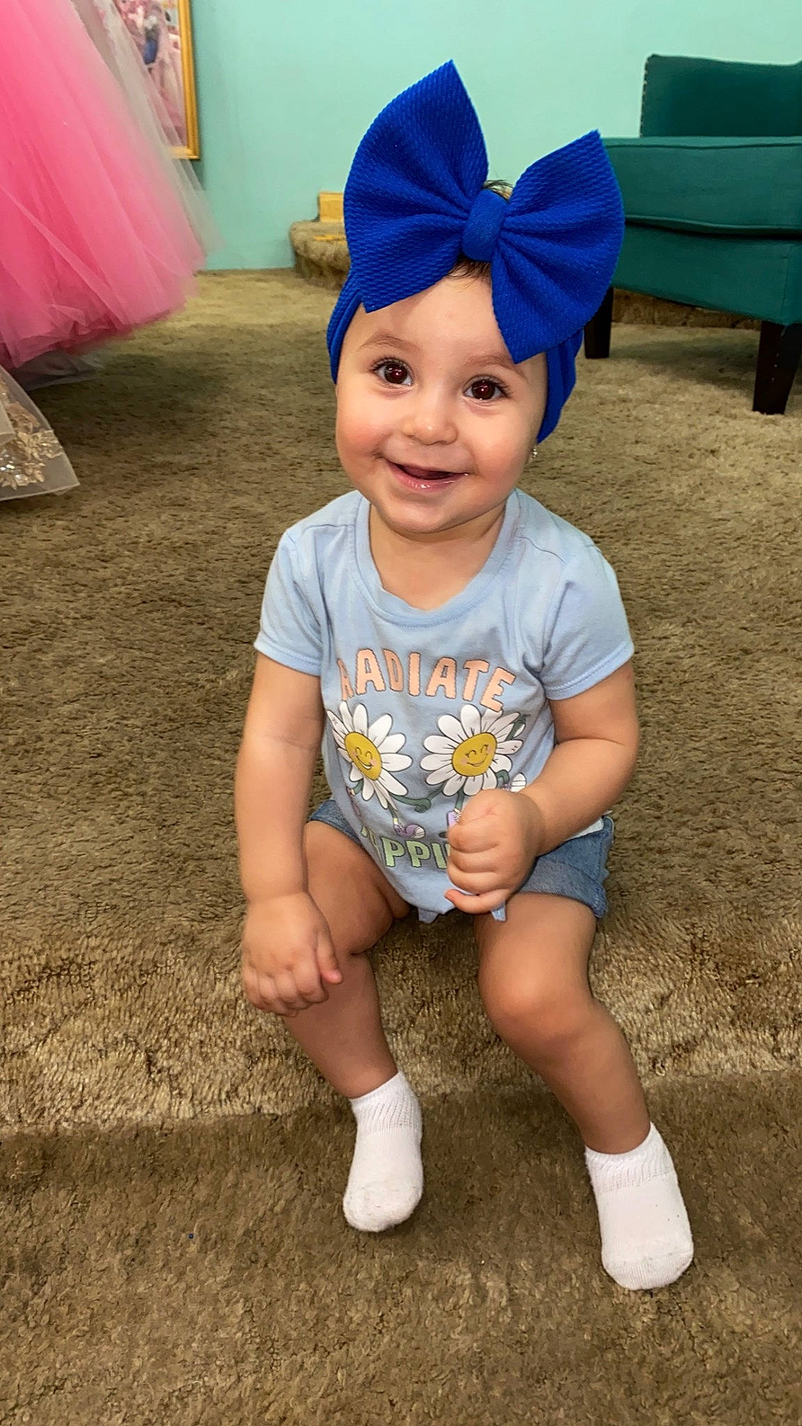 Davina joined the competition — help win amazing prizes! baby, baby_toddler_clothing, blue, cap, child, clothing, costume_hat, electric_blue, facial_expression, fun, happy, headgear, headwear, joy, party_supply, person, photograph, pink, purple, sleeve